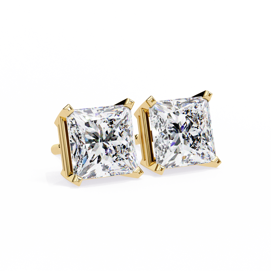 Céleste Gold & Diamond Stud Earrings — 10k–18k Gold