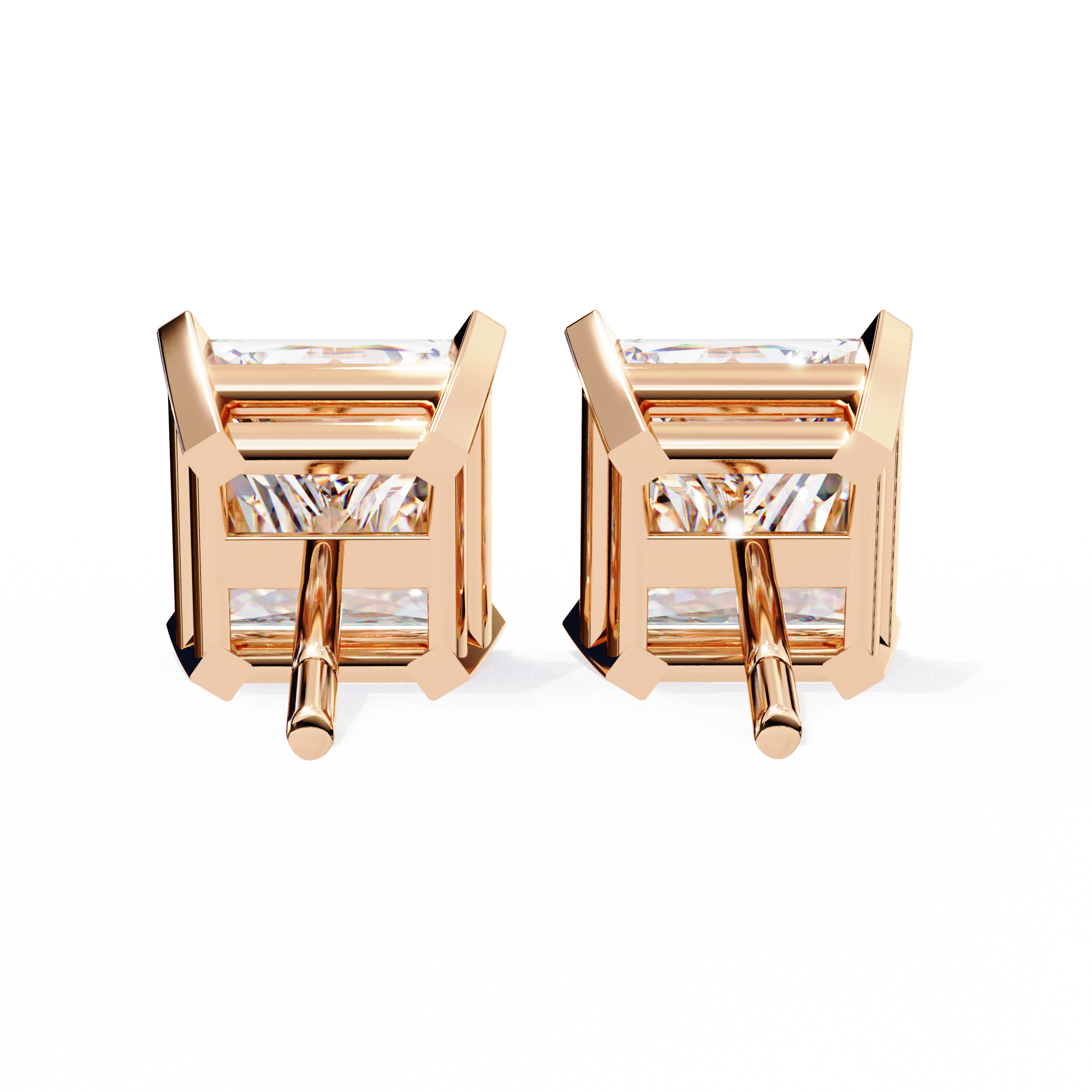 Céleste Gold & Diamond Stud Earrings — 10k–18k Gold