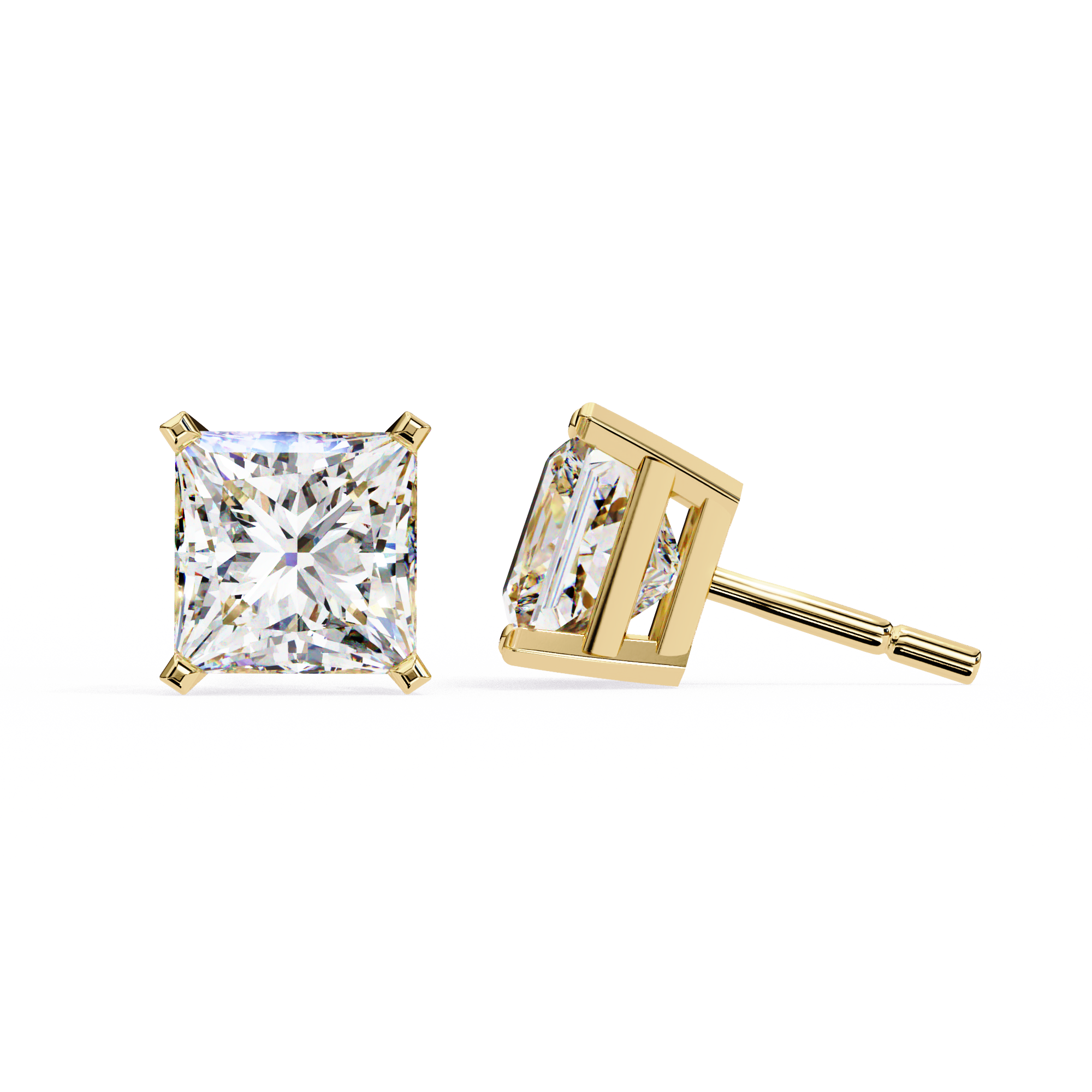 Céleste Gold & Diamond Stud Earrings — 10k–18k Gold