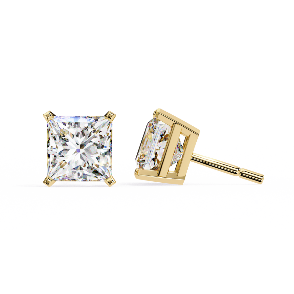 Céleste Gold & Diamond Stud Earrings — 10k–18k Gold