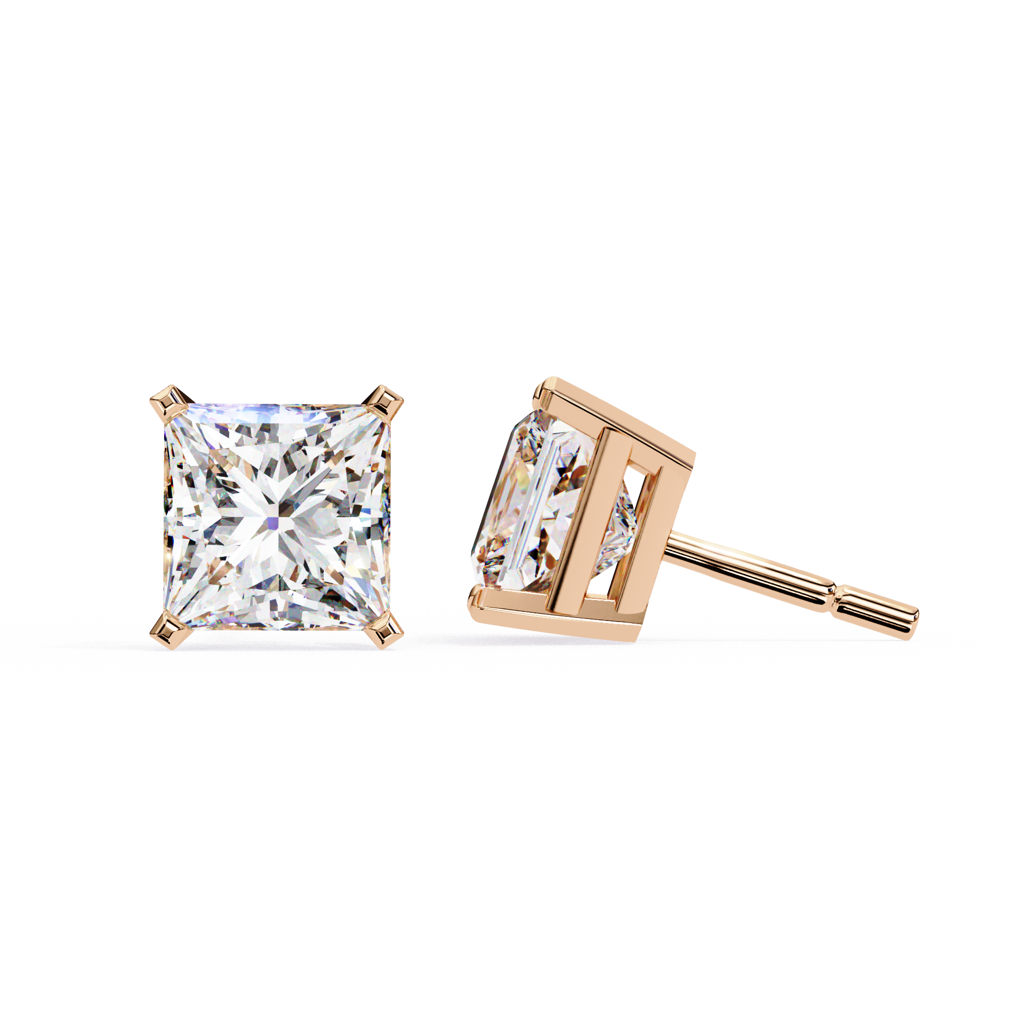Céleste Gold & Diamond Stud Earrings — 10k–18k Gold
