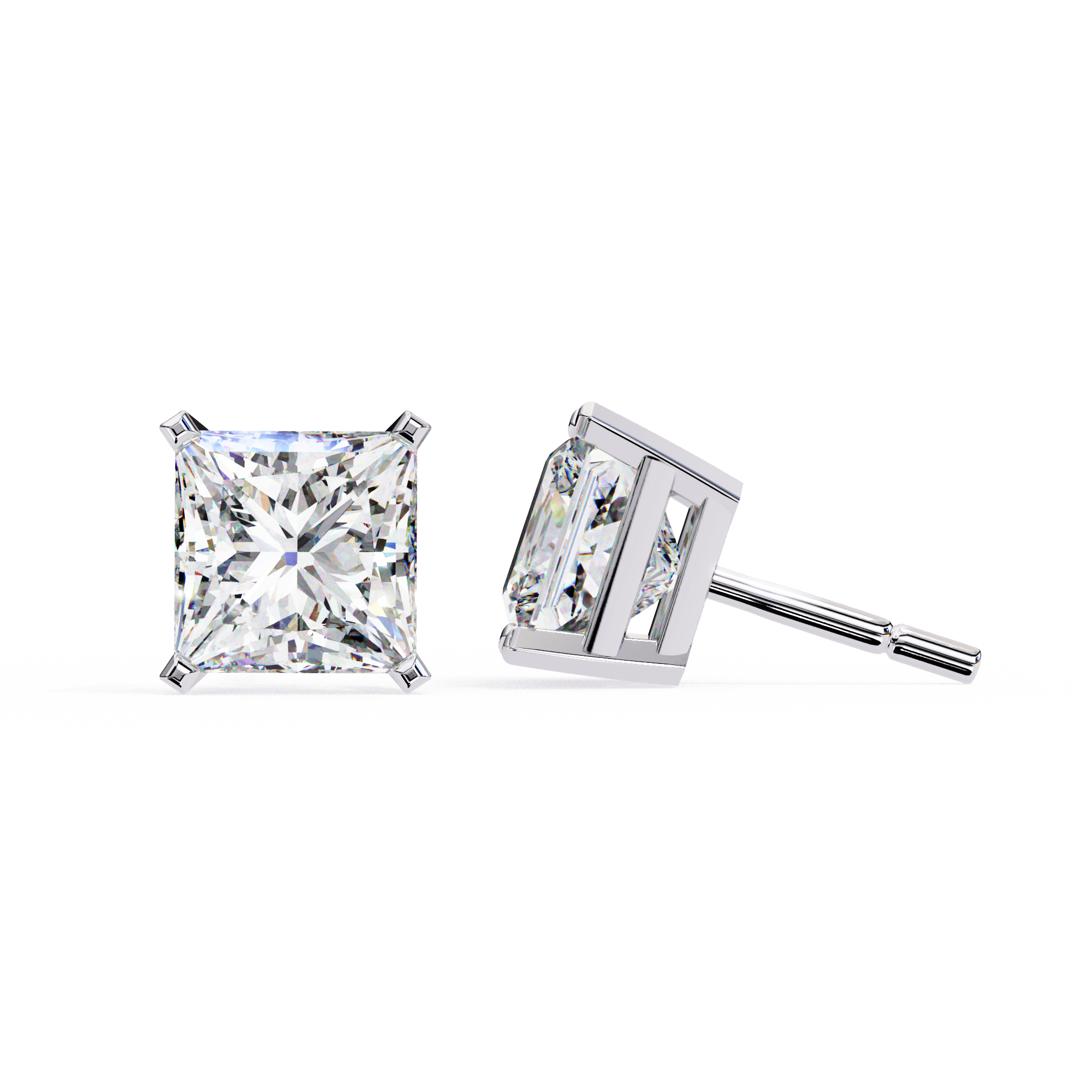 Céleste Gold & Diamond Stud Earrings — 10k–18k Gold