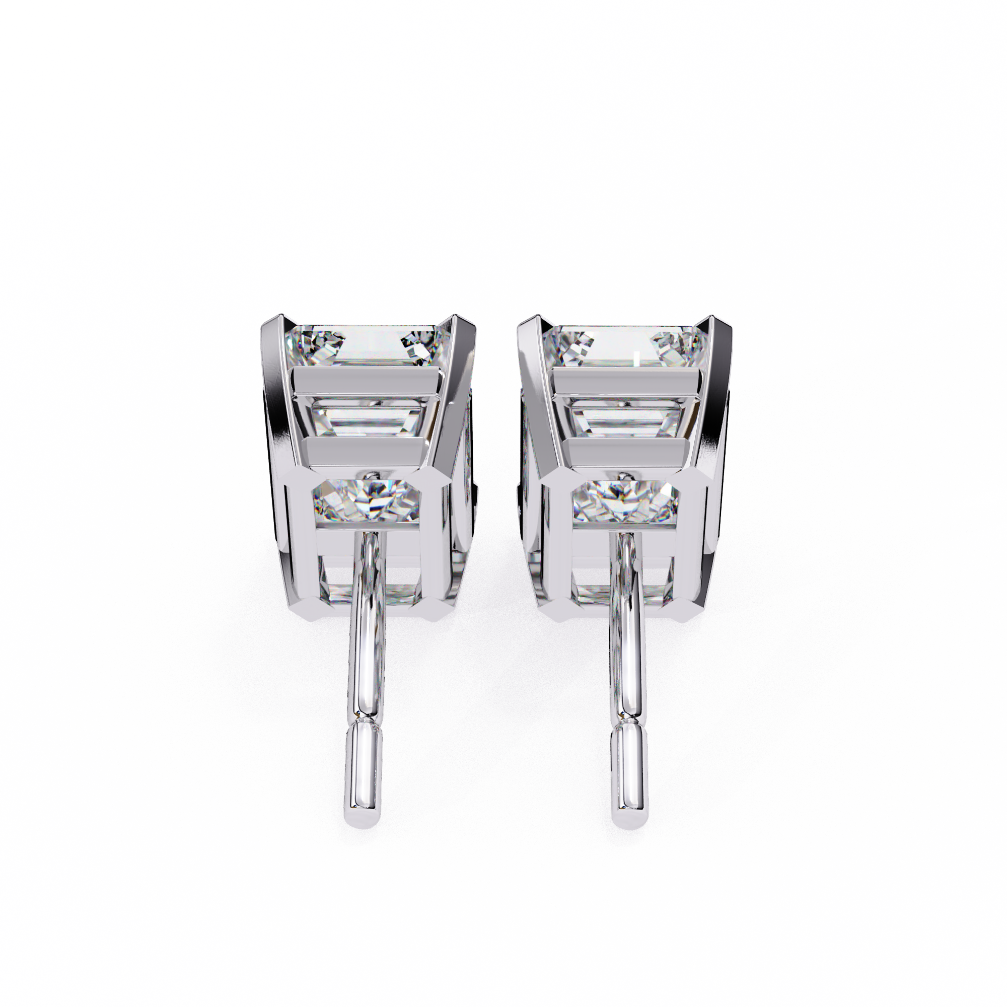 Rivière Halo Diamond Stud Earrings — 10k–18k Gold