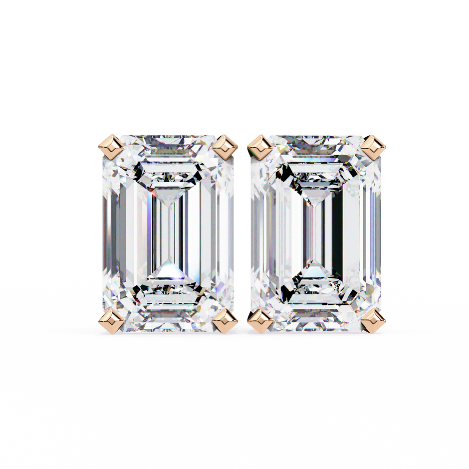 Rivière Halo Diamond Stud Earrings — 10k–18k Gold