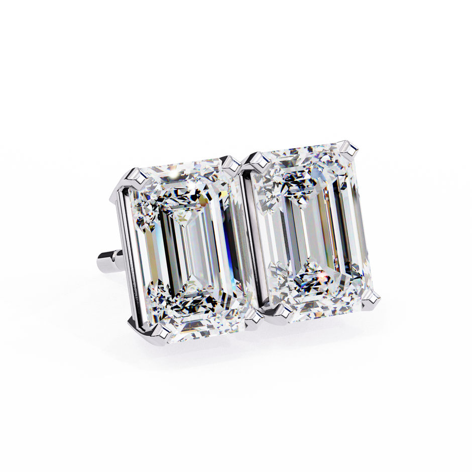 Rivière Halo Diamond Stud Earrings — 10k–18k Gold