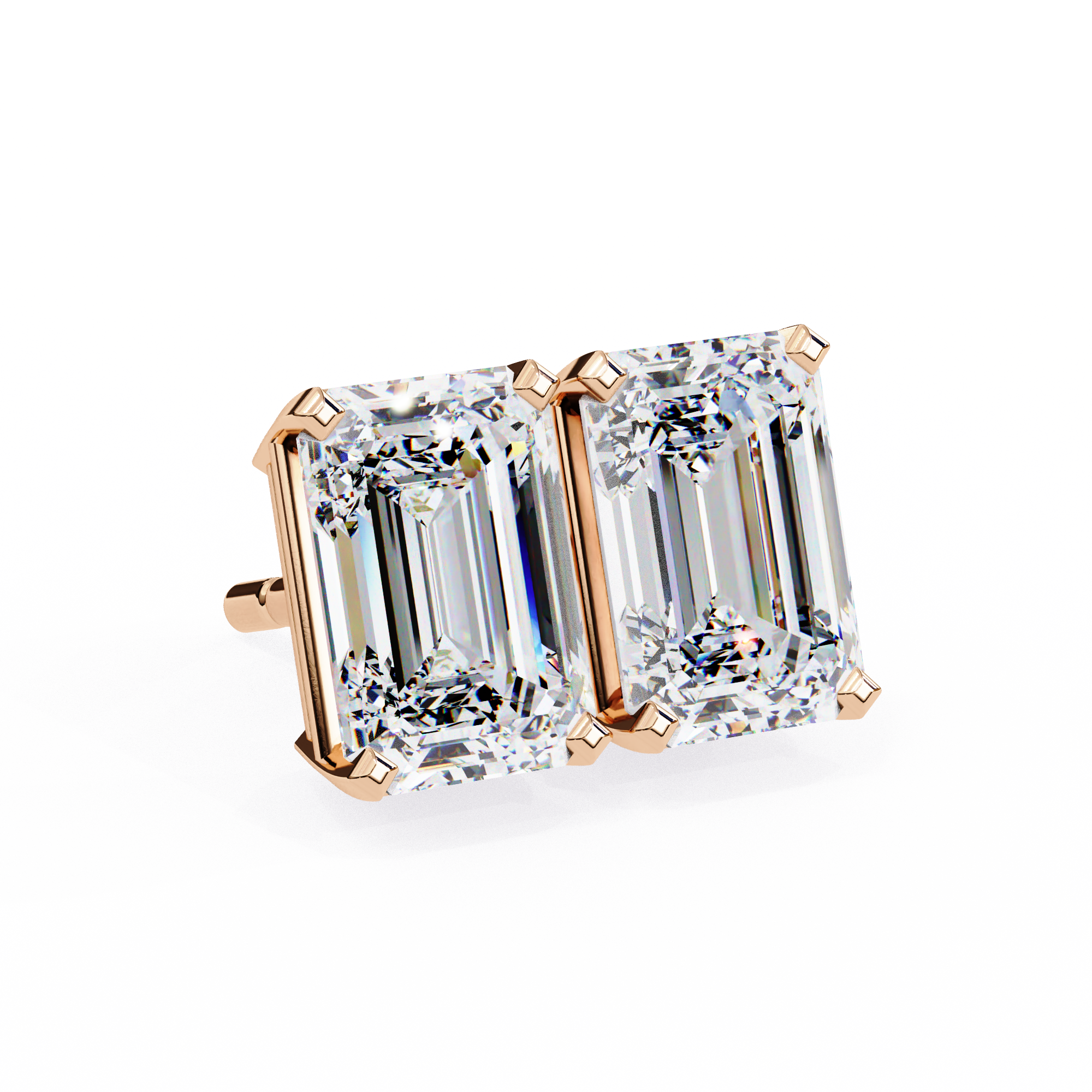 Rivière Halo Diamond Stud Earrings — 10k–18k Gold