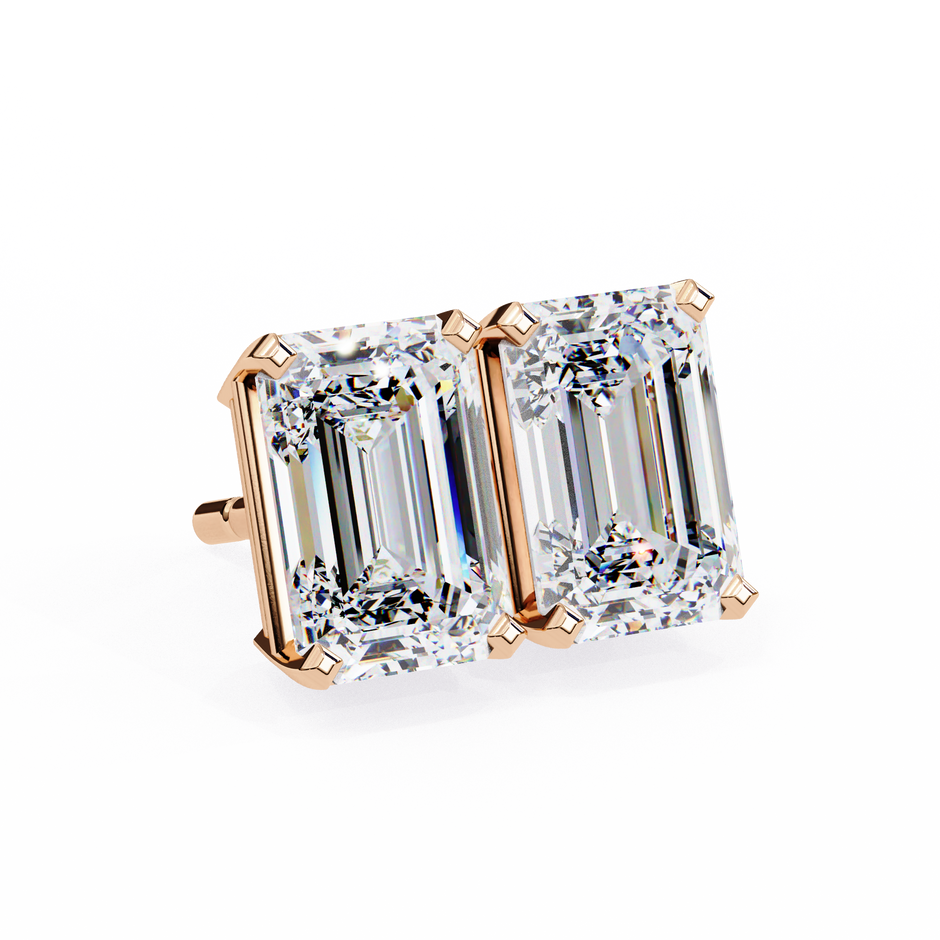 Rivière Halo Diamond Stud Earrings — 10k–18k Gold