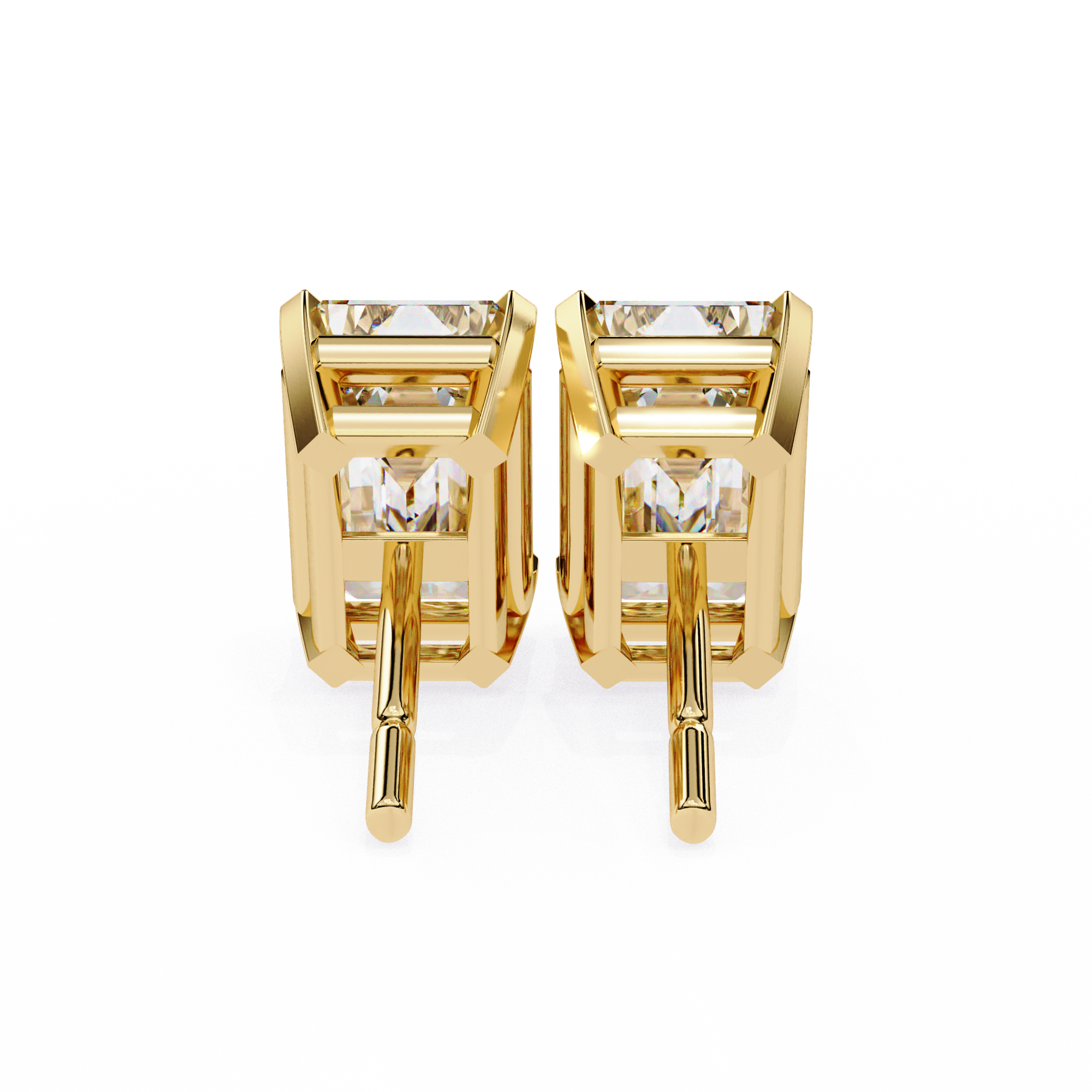 Rivière Halo Diamond Stud Earrings — 10k–18k Gold