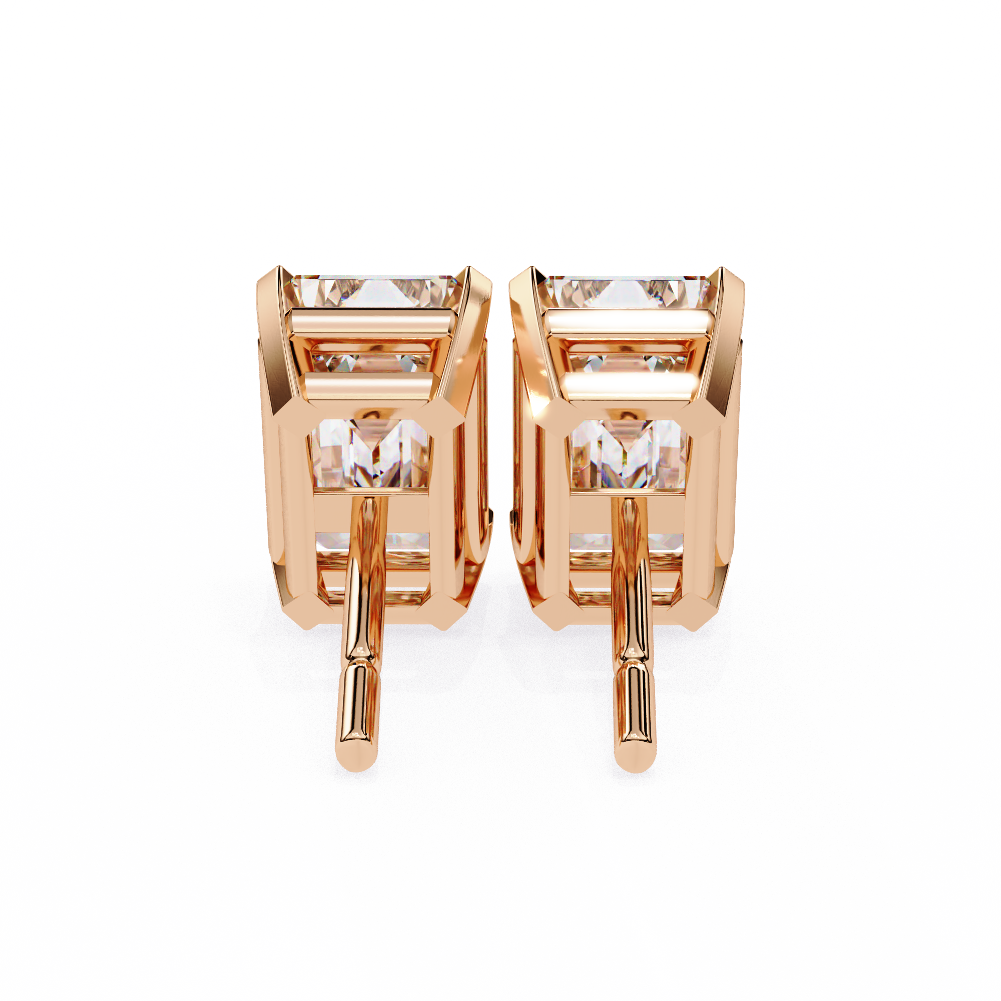 Rivière Halo Diamond Stud Earrings — 10k–18k Gold