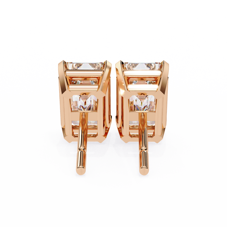 Rivière Halo Diamond Stud Earrings — 10k–18k Gold