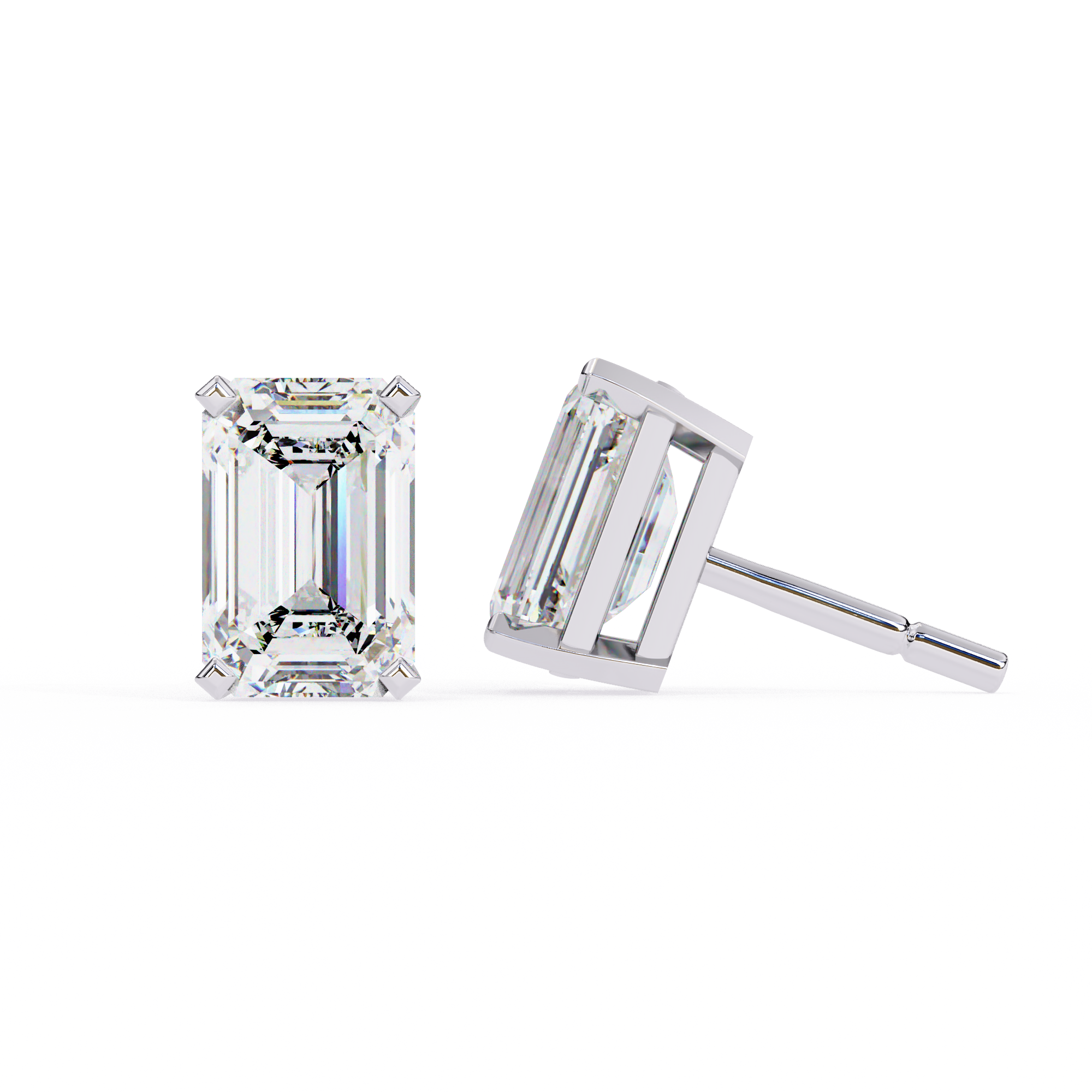 Rivière Halo Diamond Stud Earrings — 10k–18k Gold