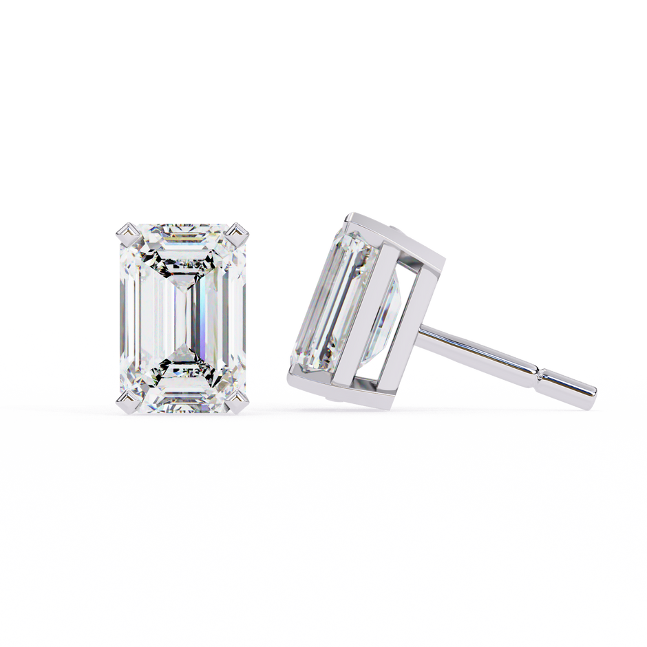 Rivière Halo Diamond Stud Earrings — 10k–18k Gold