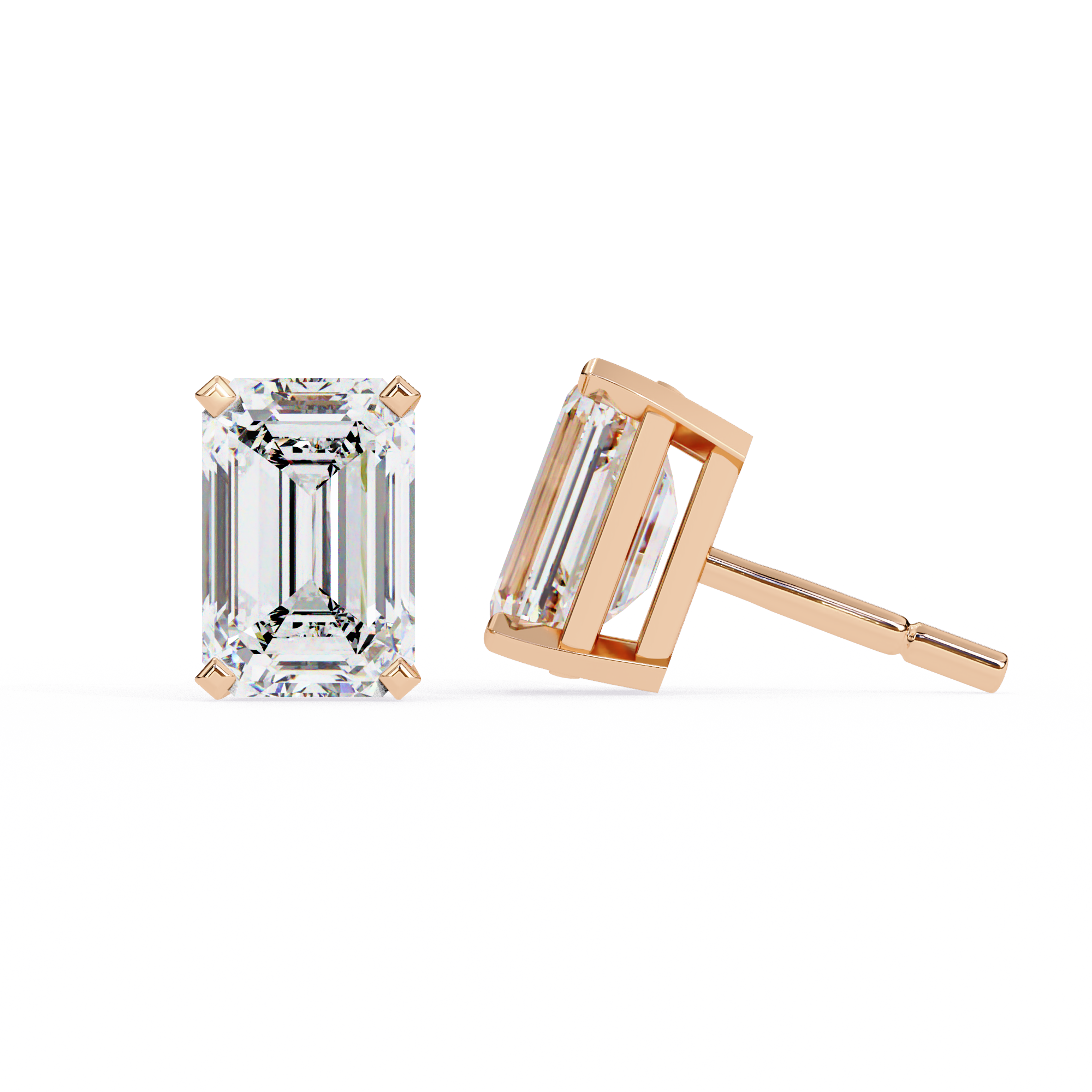 Rivière Halo Diamond Stud Earrings — 10k–18k Gold