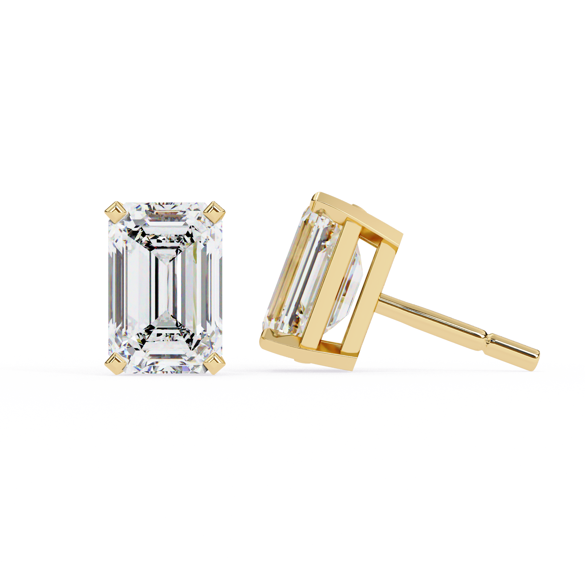 Rivière Halo Diamond Stud Earrings — 10k–18k Gold