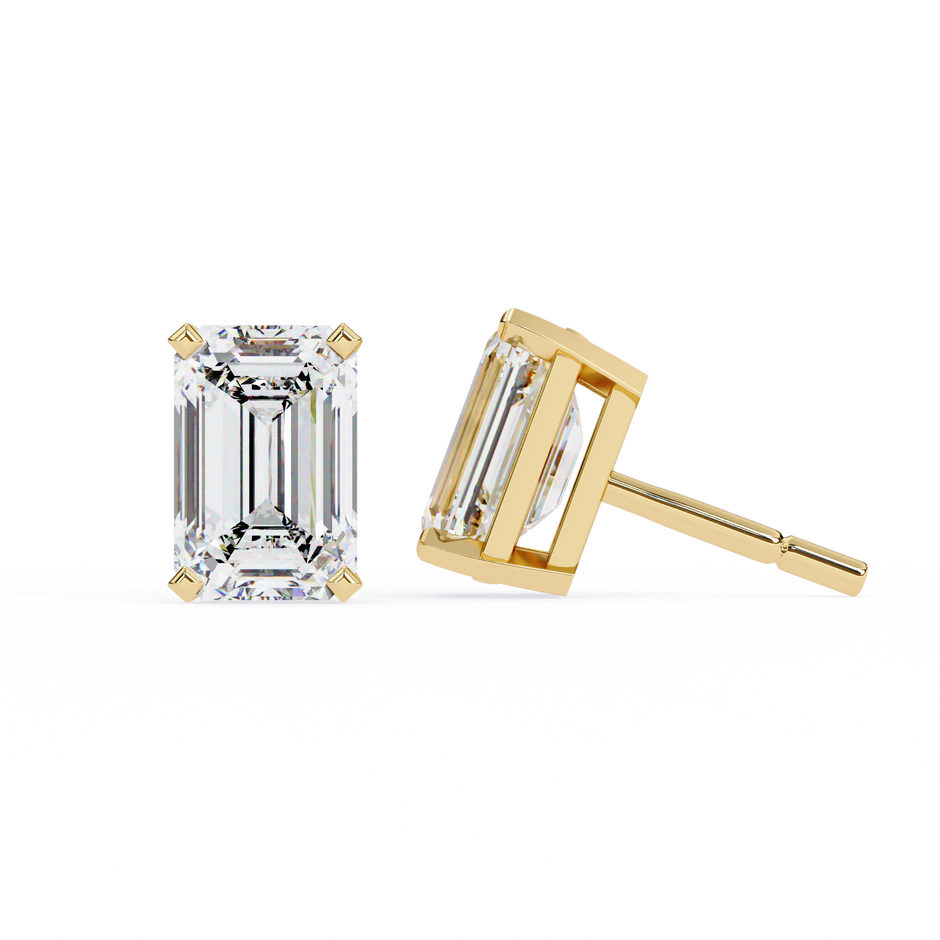 Rivière Halo Diamond Stud Earrings — 10k–18k Gold
