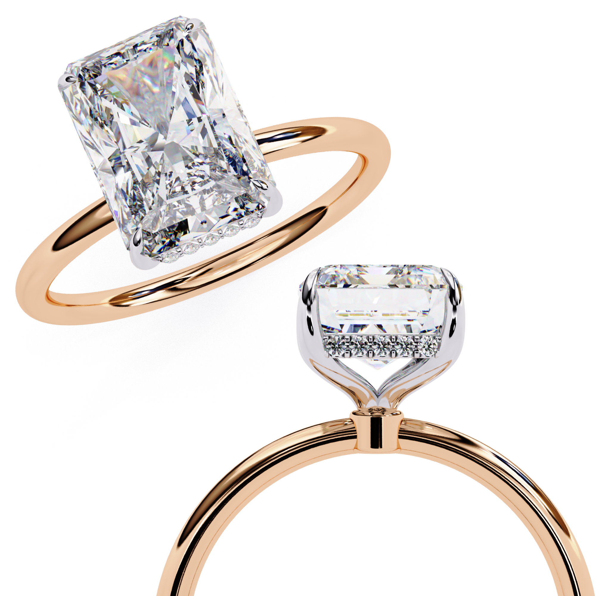 Cushion-Cut Diamond Solitaire Ring in 10k–18k Gold