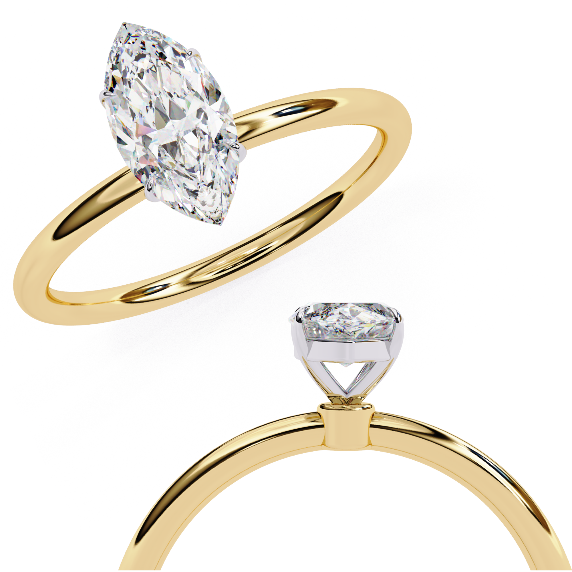 Pear-Shaped Diamond Solitaire Ring in 10k–18k Gold