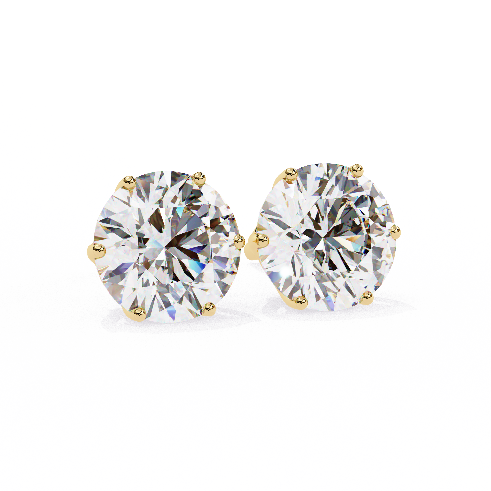 Noble Tulip Prong Diamond Stud Earrings — 10k–18k Gold