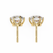 Noble Tulip Prong Diamond Stud Earrings — 10k–18k Gold