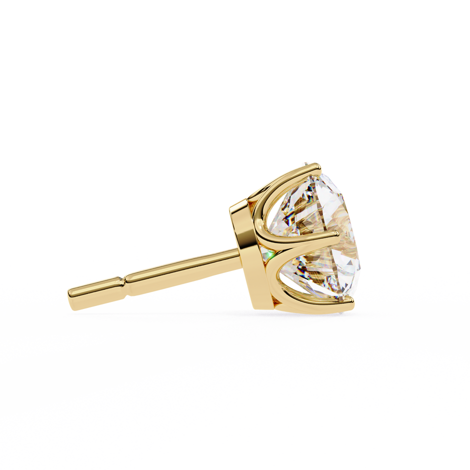 Noble Tulip Prong Diamond Stud Earrings — 10k–18k Gold