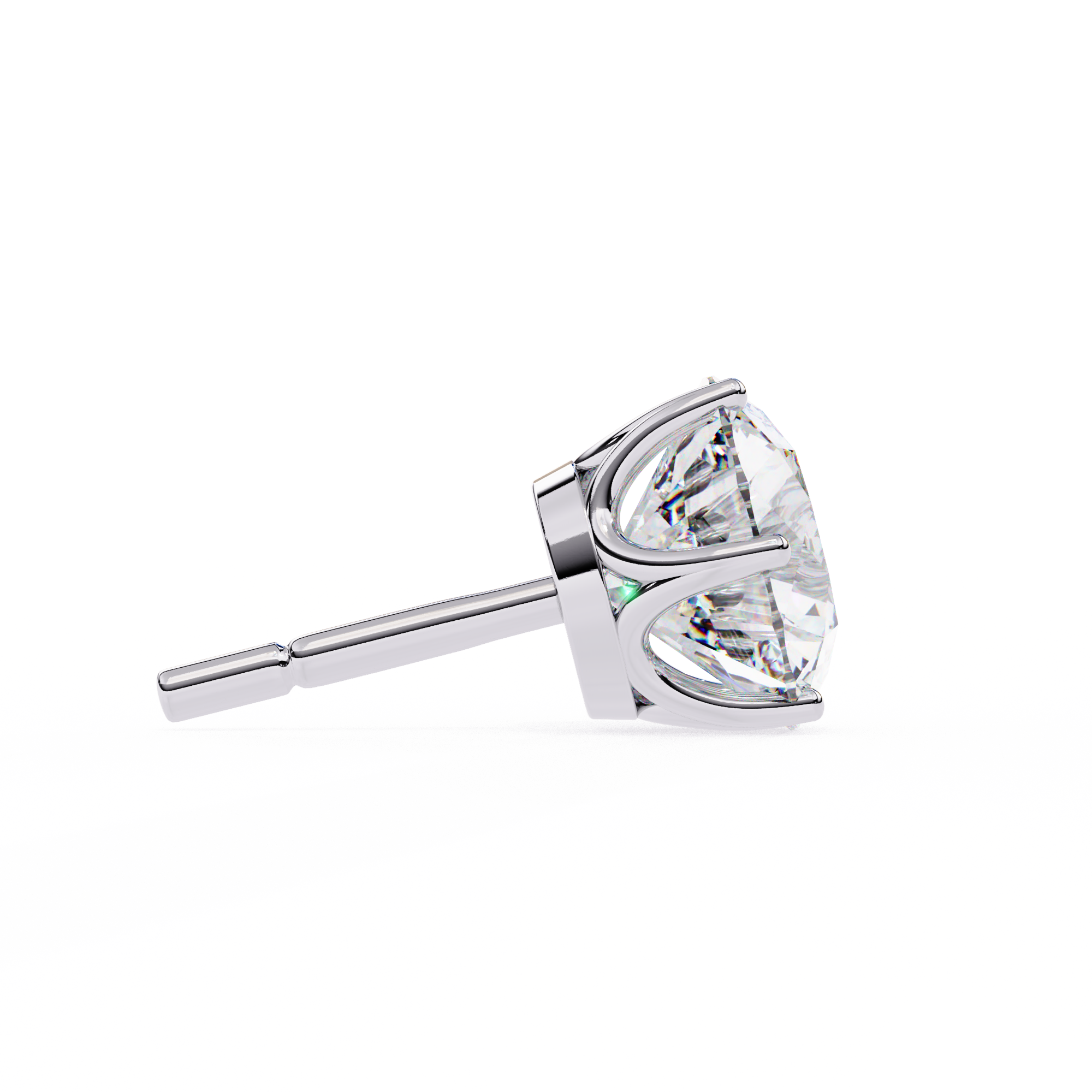 Noble Tulip Prong Diamond Stud Earrings — 10k–18k Gold