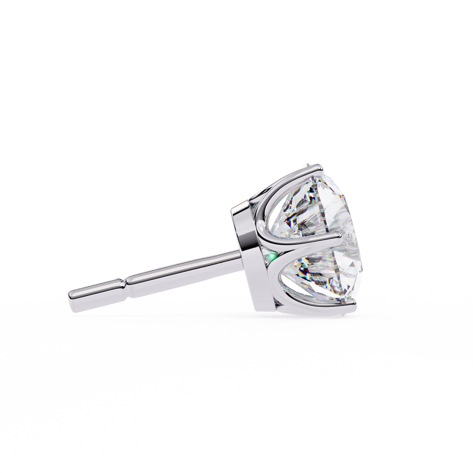 Noble Tulip Prong Diamond Stud Earrings — 10k–18k Gold