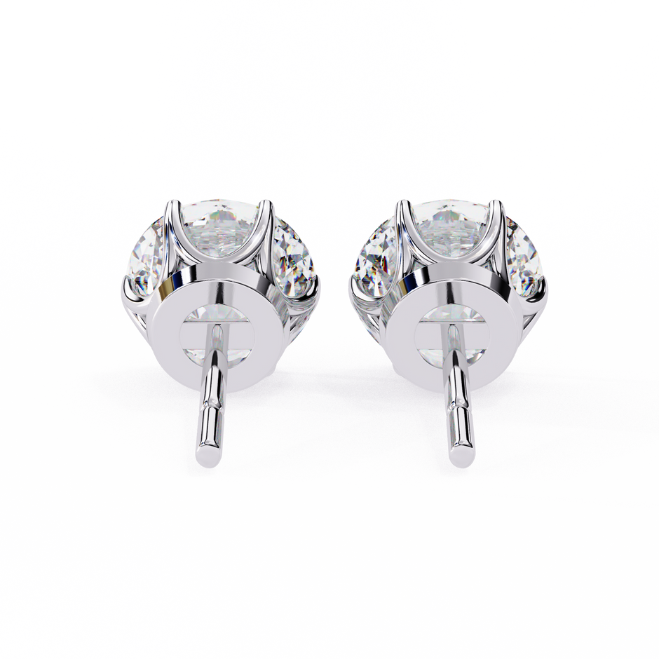 Noble Tulip Prong Diamond Stud Earrings — 10k–18k Gold