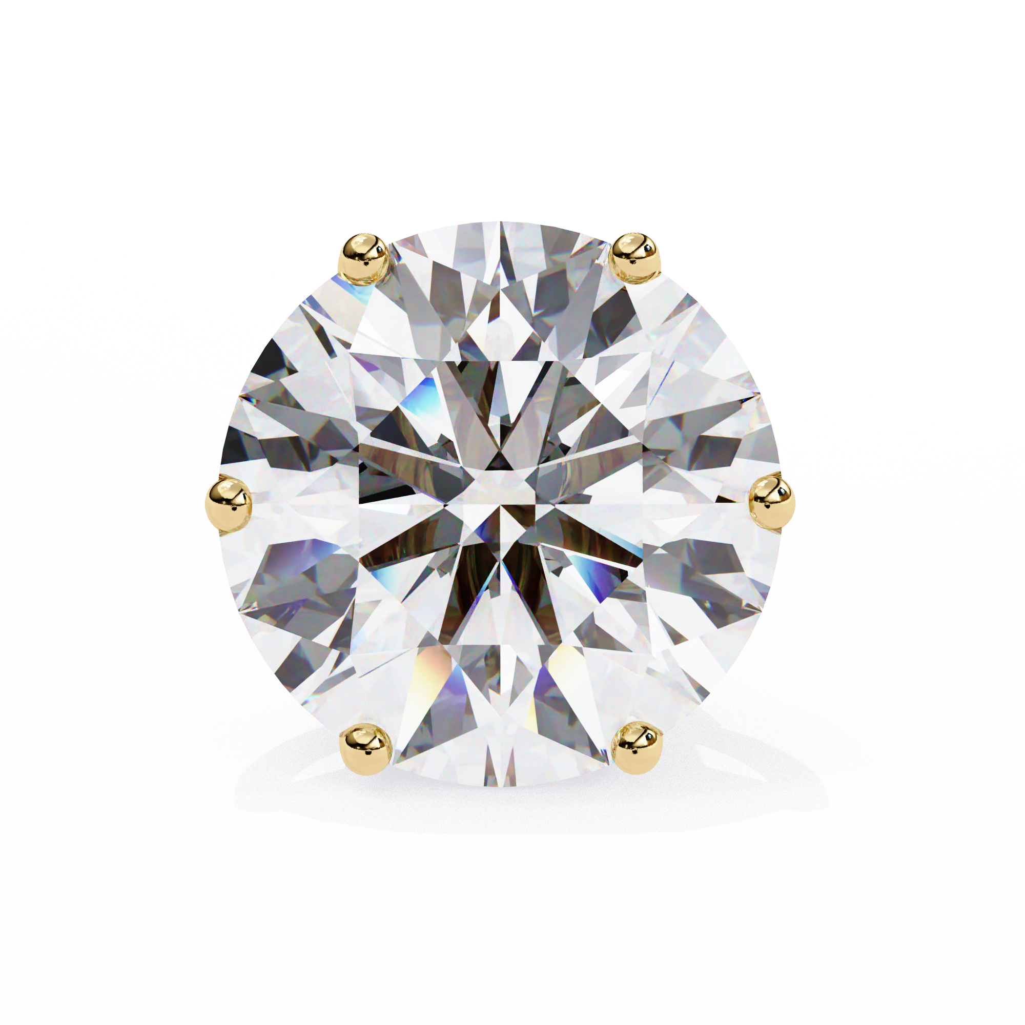 Noble Tulip Prong Diamond Stud Earrings — 10k–18k Gold