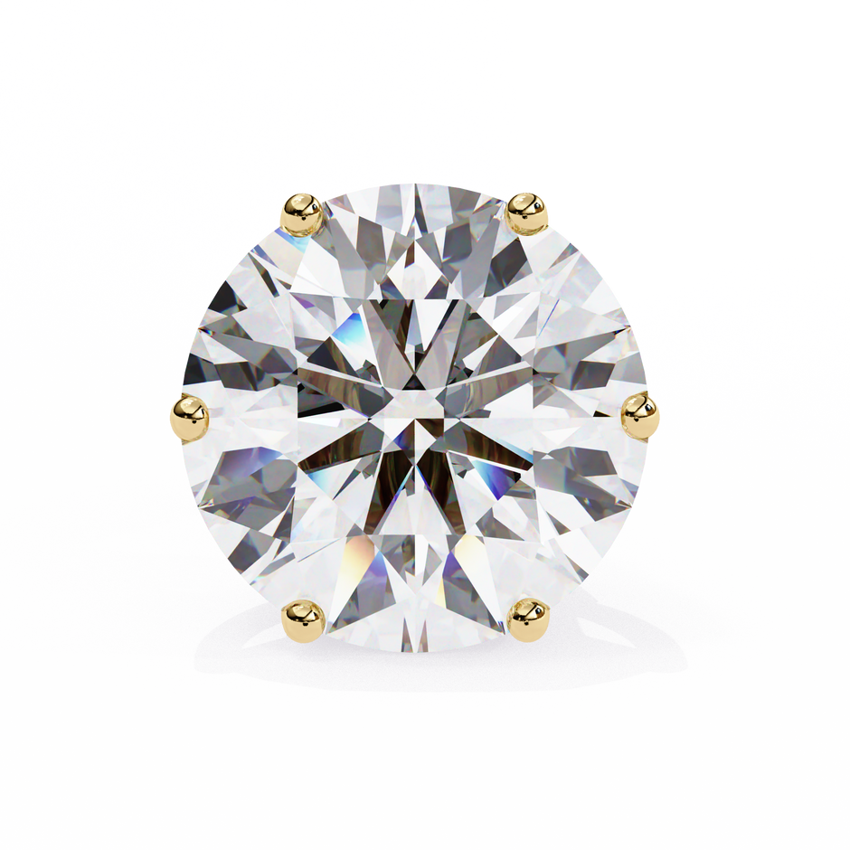 Noble Tulip Prong Diamond Stud Earrings — 10k–18k Gold