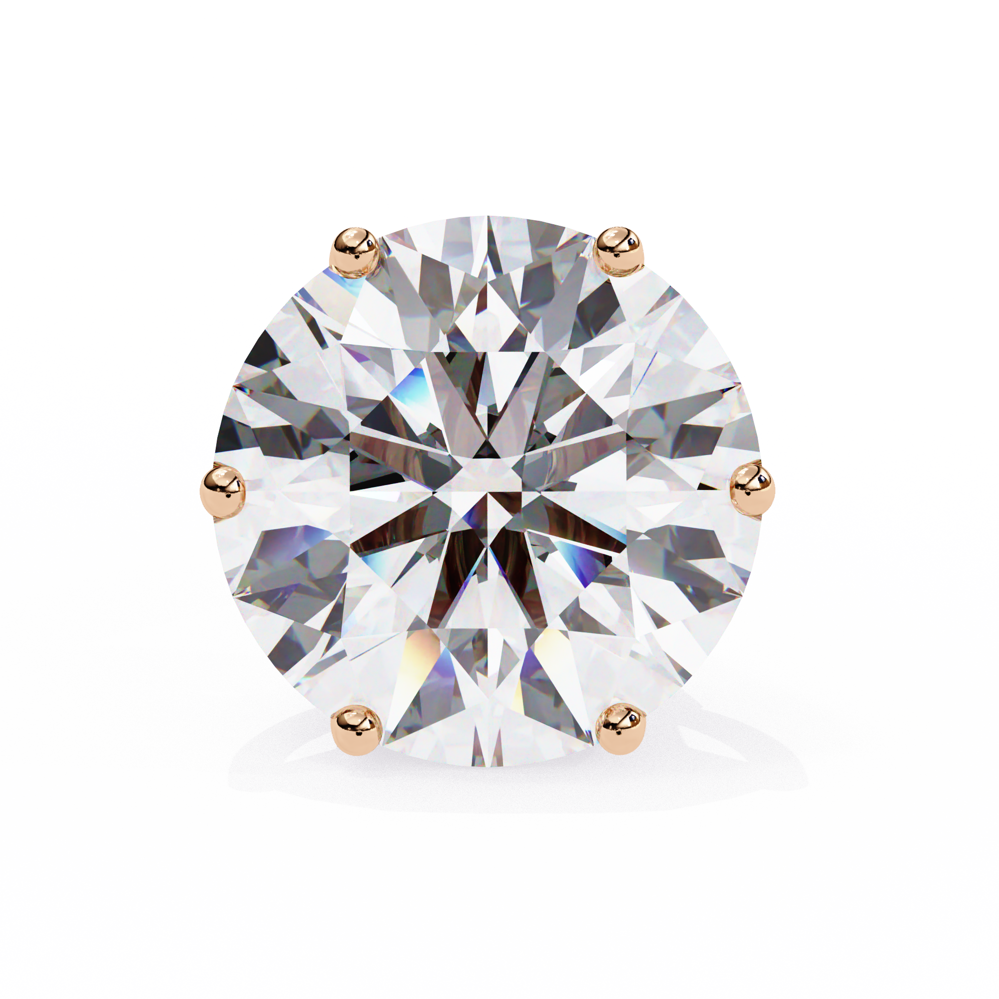 Noble Tulip Prong Diamond Stud Earrings — 10k–18k Gold