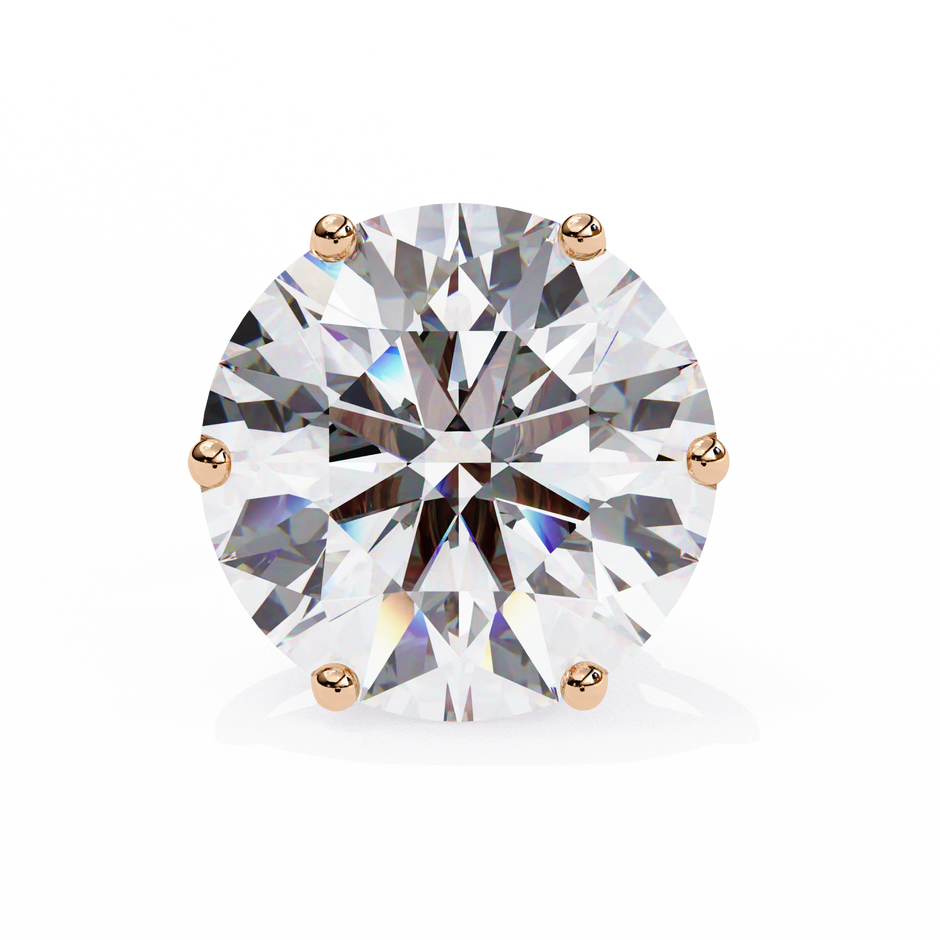 Noble Tulip Prong Diamond Stud Earrings — 10k–18k Gold