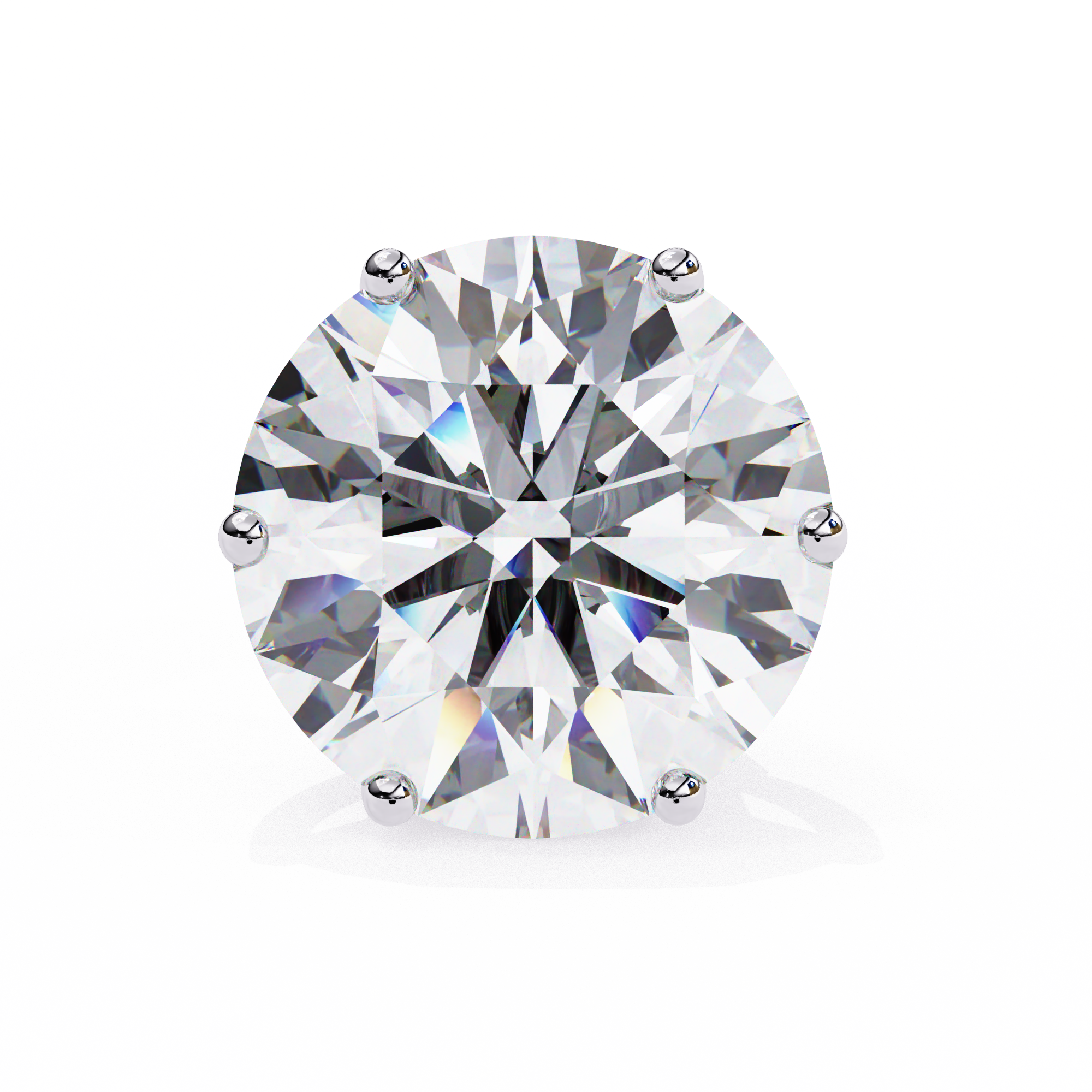 Noble Tulip Prong Diamond Stud Earrings — 10k–18k Gold