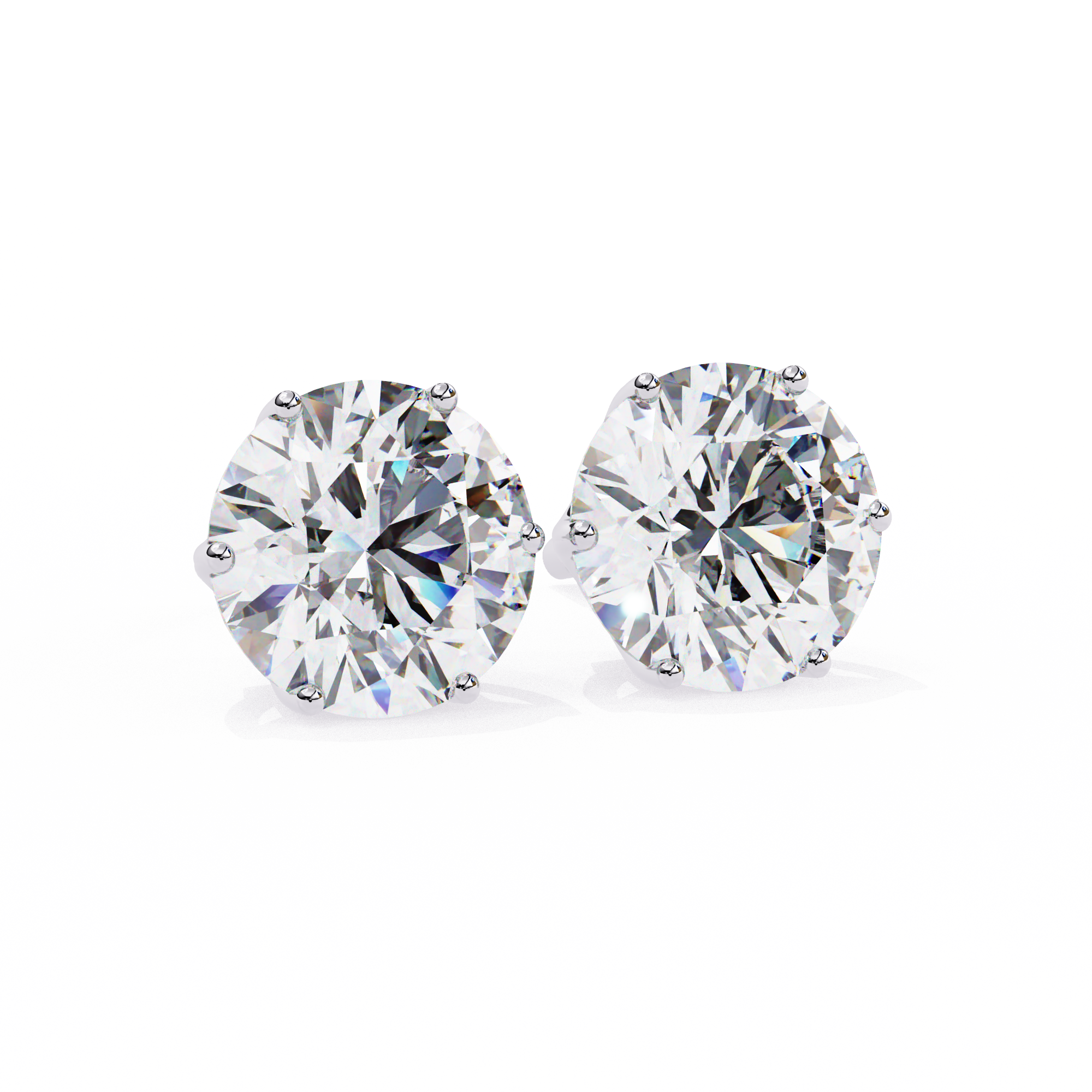 Noble Tulip Prong Diamond Stud Earrings — 10k–18k Gold