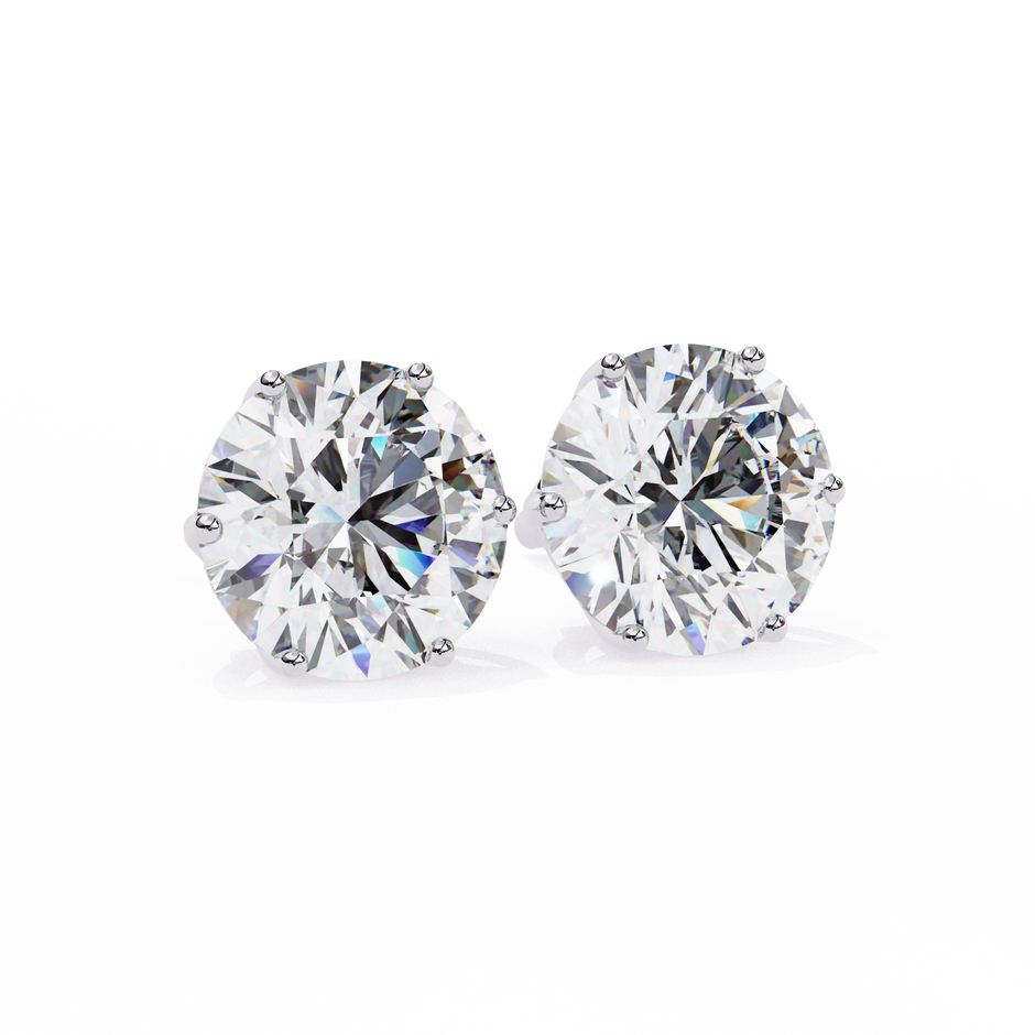 Noble Tulip Prong Diamond Stud Earrings — 10k–18k Gold