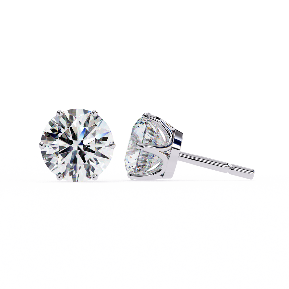 Noble Tulip Prong Diamond Stud Earrings — 10k–18k Gold