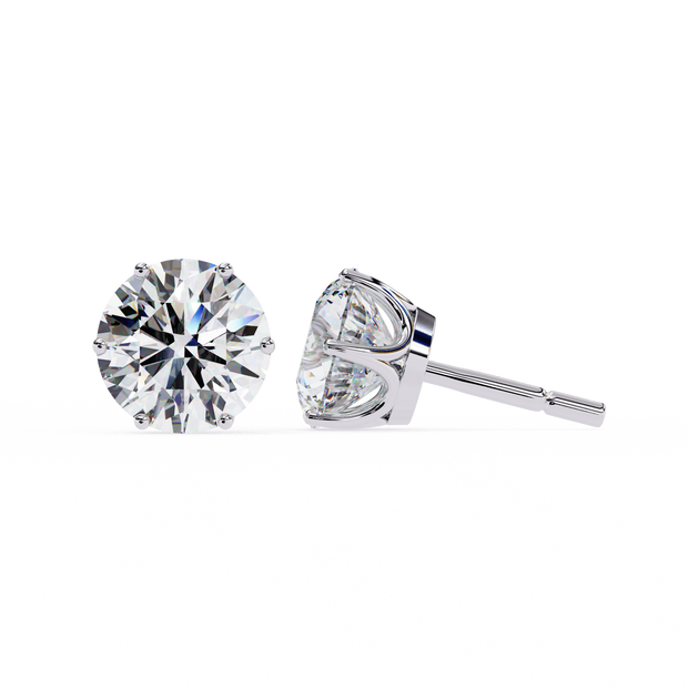 Noble Tulip Prong Diamond Stud Earrings — 10k–18k Gold