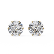 Noble Tulip Prong Diamond Stud Earrings — 10k–18k Gold