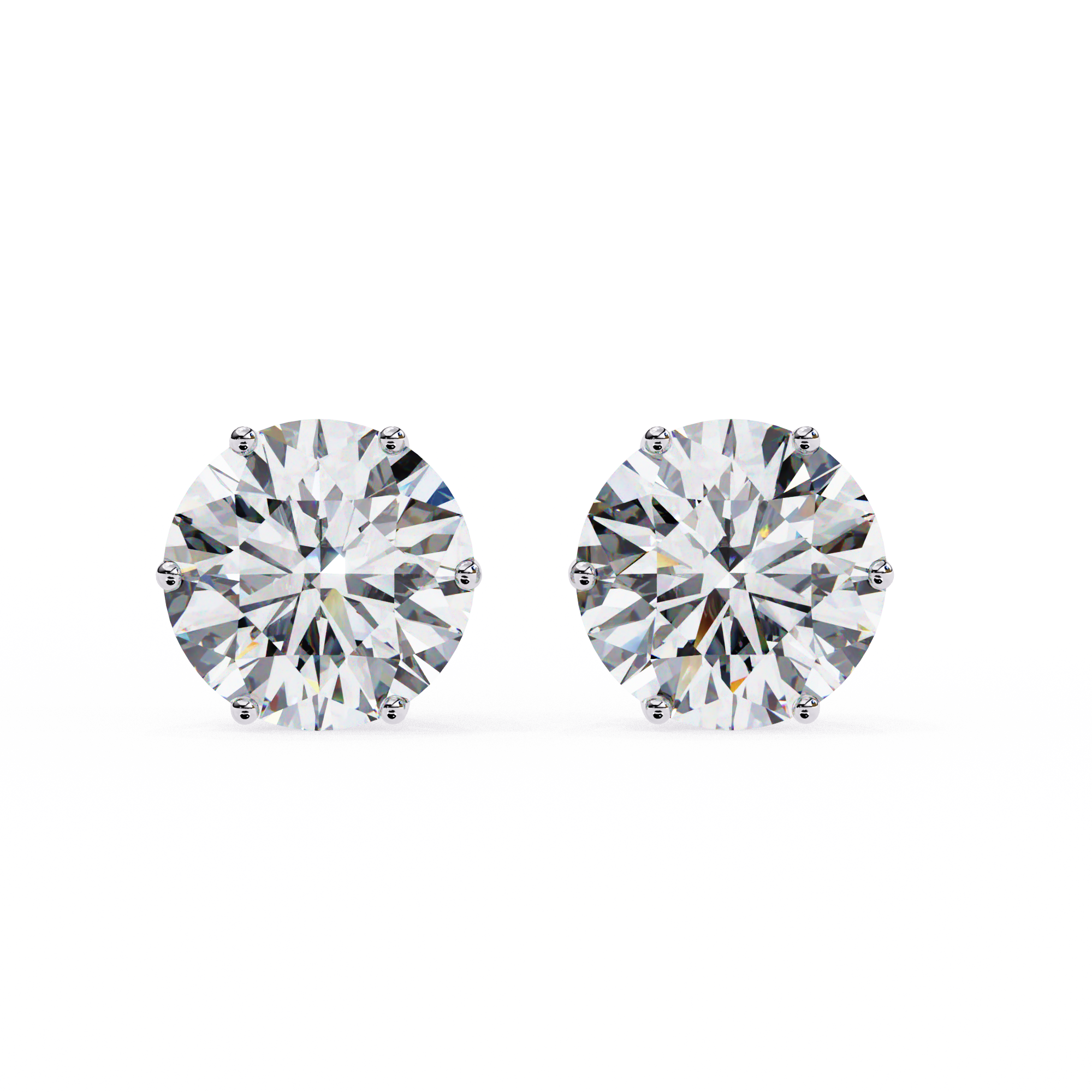 Noble Tulip Prong Diamond Stud Earrings — 10k–18k Gold
