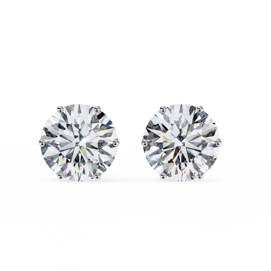 Noble Tulip Prong Diamond Stud Earrings — 10k–18k Gold
