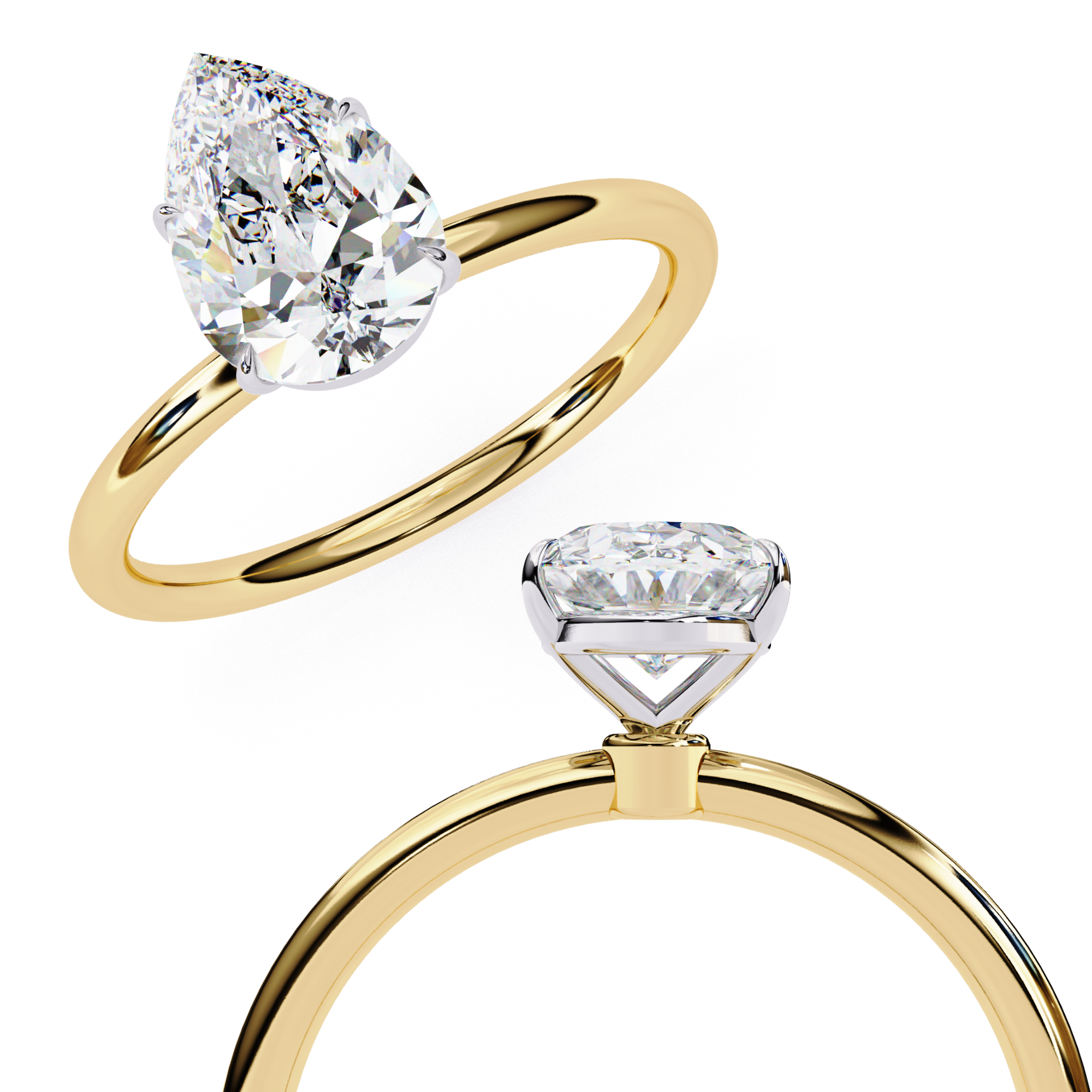 Cushion-Cut Diamond Solitaire Ring in 10k–18k Gold
