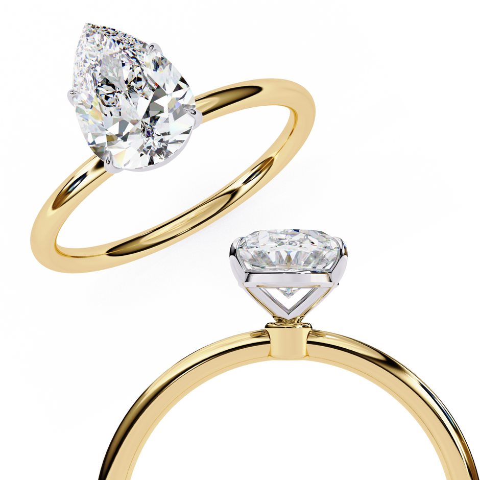Cushion-Cut Diamond Solitaire Ring in 10k–18k Gold