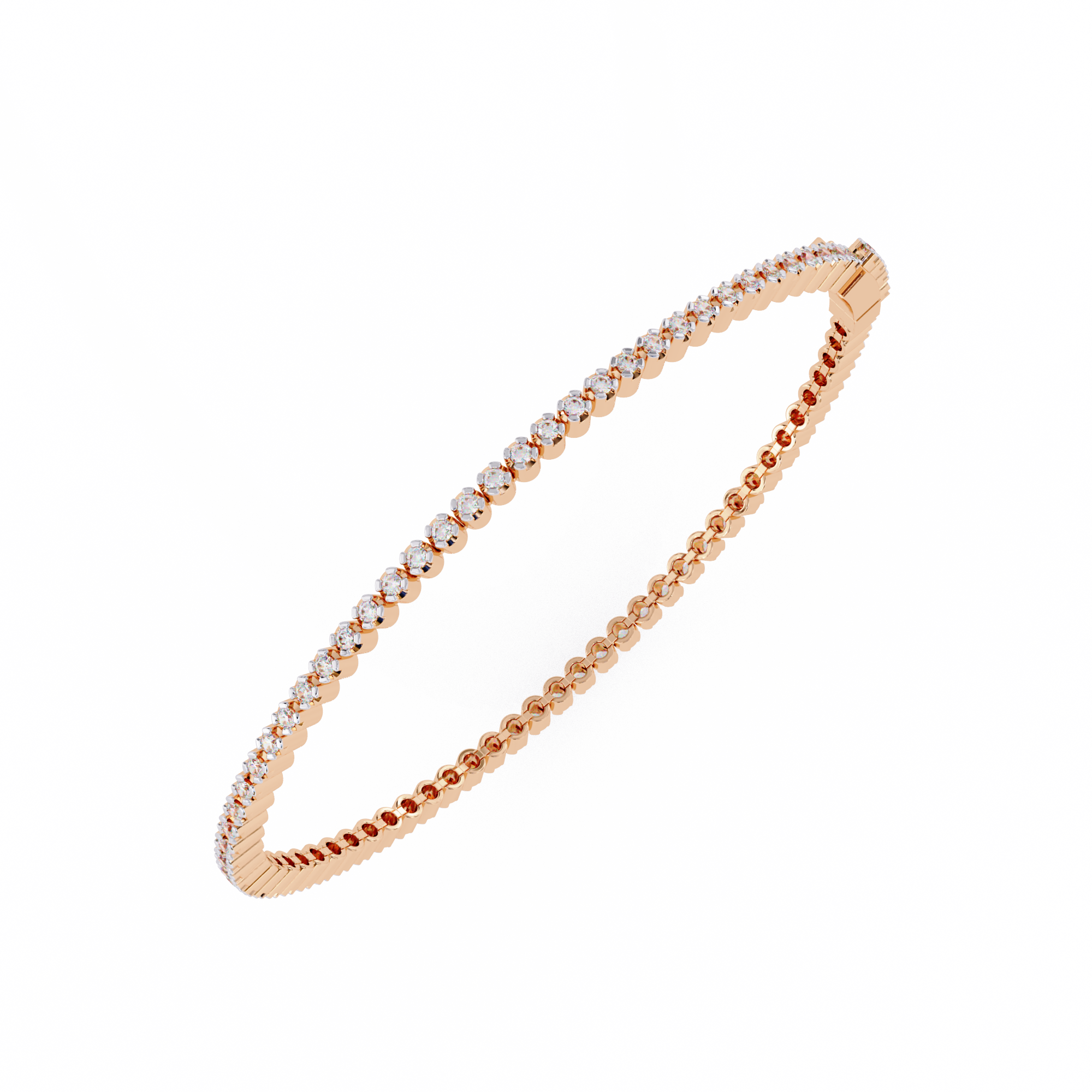 Éclat Pavé Link Bracelet in 10k–18k Gold