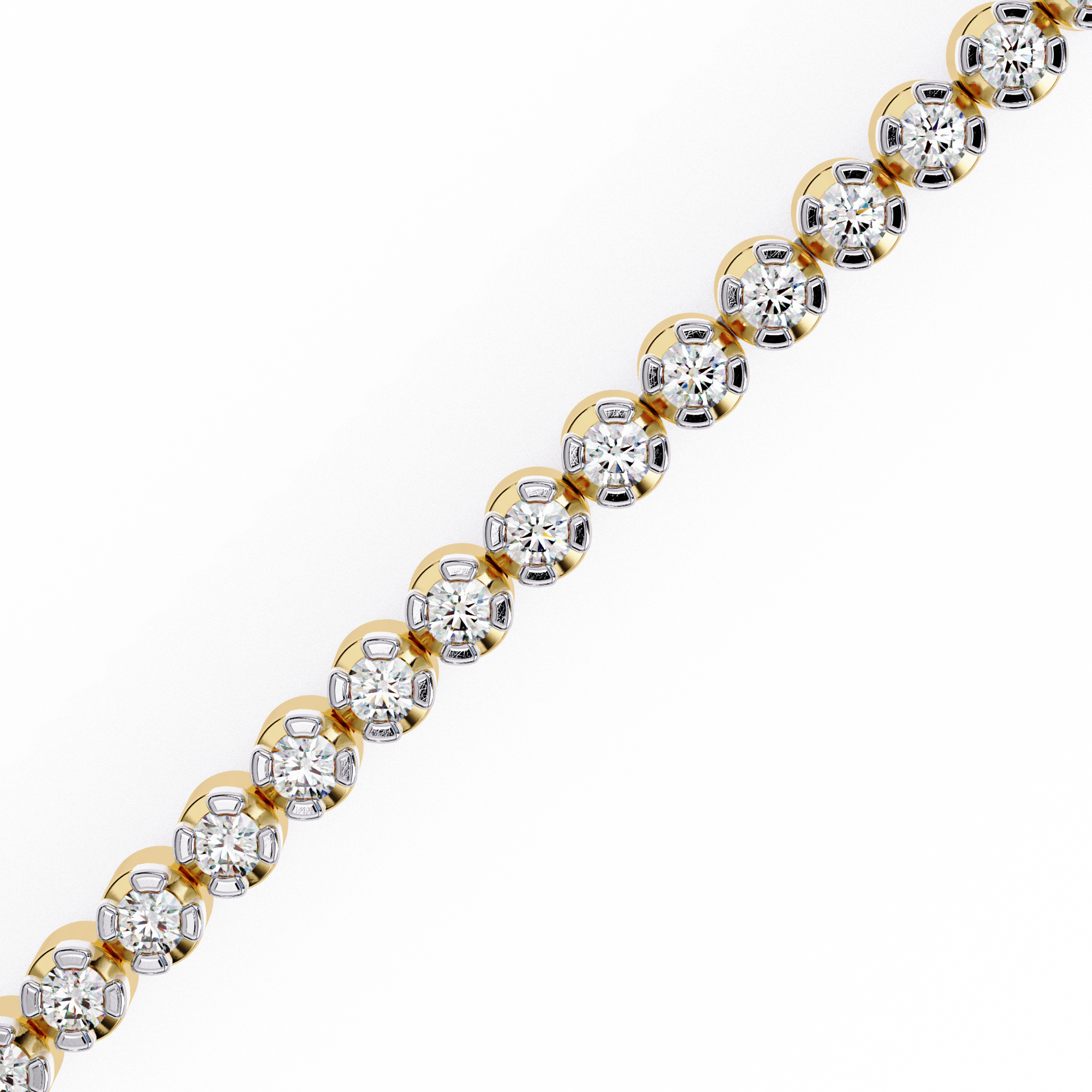 Éclat Pavé Link Bracelet in 10k–18k Gold