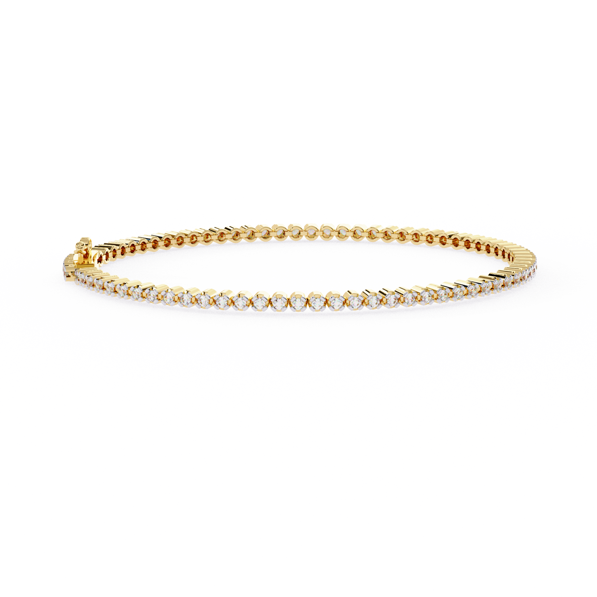 Éclat Pavé Link Bracelet in 10k–18k Gold