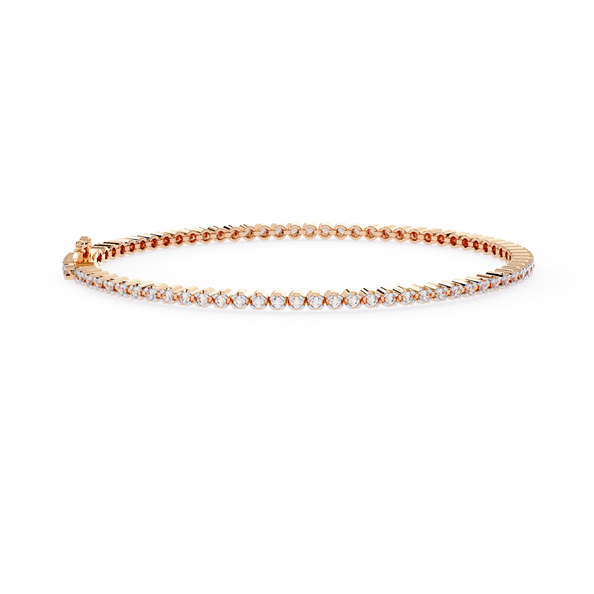 Éclat Pavé Link Bracelet in 10k–18k Gold