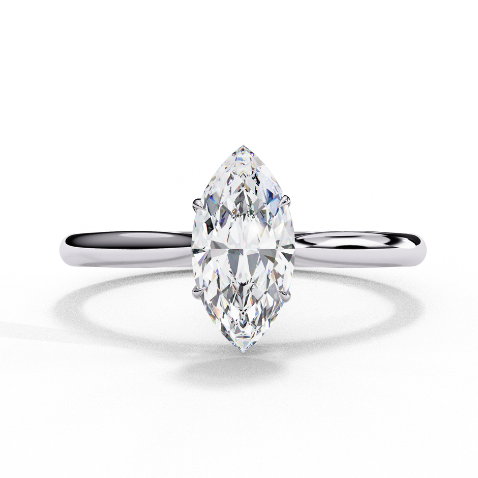 Oval-Cut Diamond Solitaire Ring in 10k–18k Gold