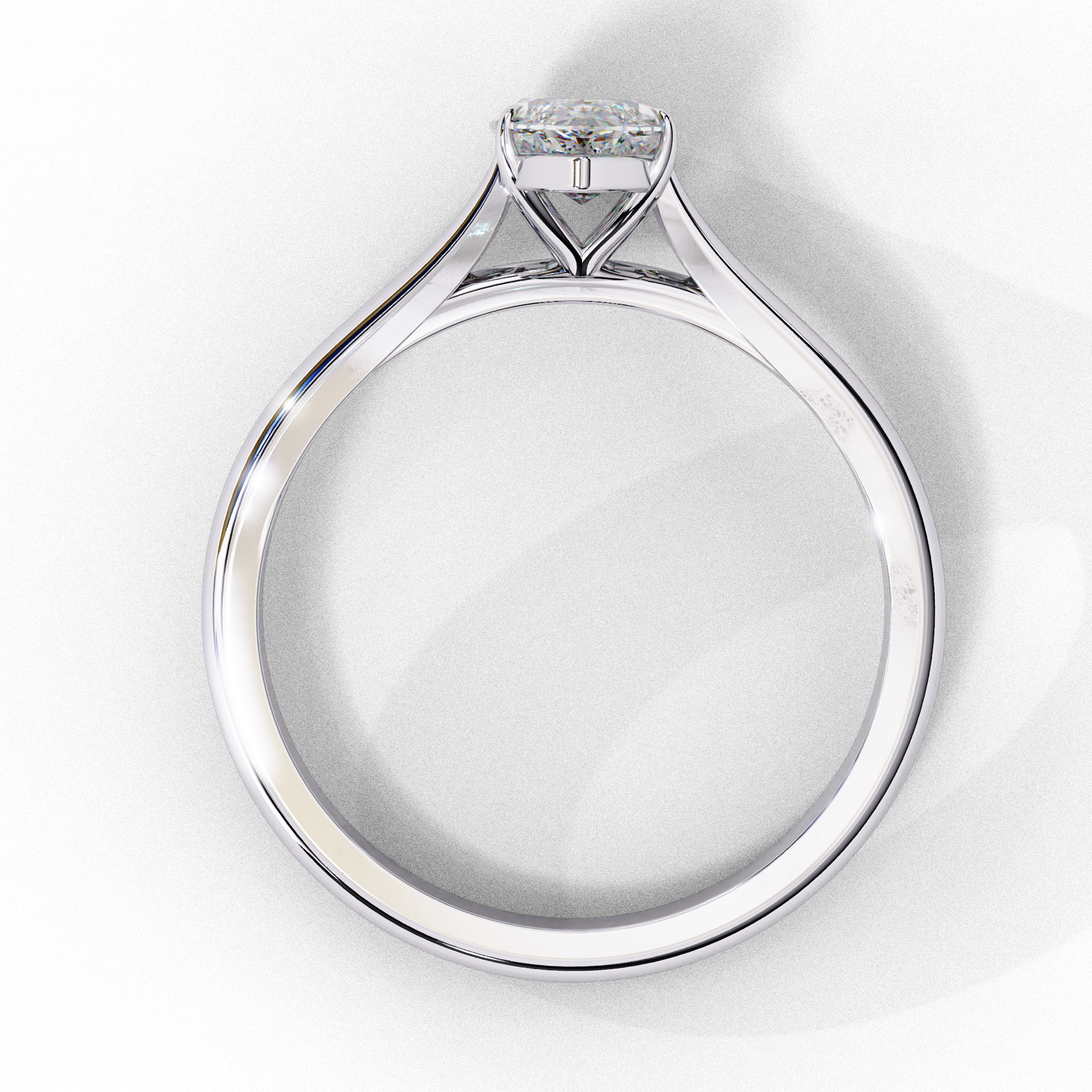 Oval-Cut Diamond Solitaire Ring in 10k–18k Gold