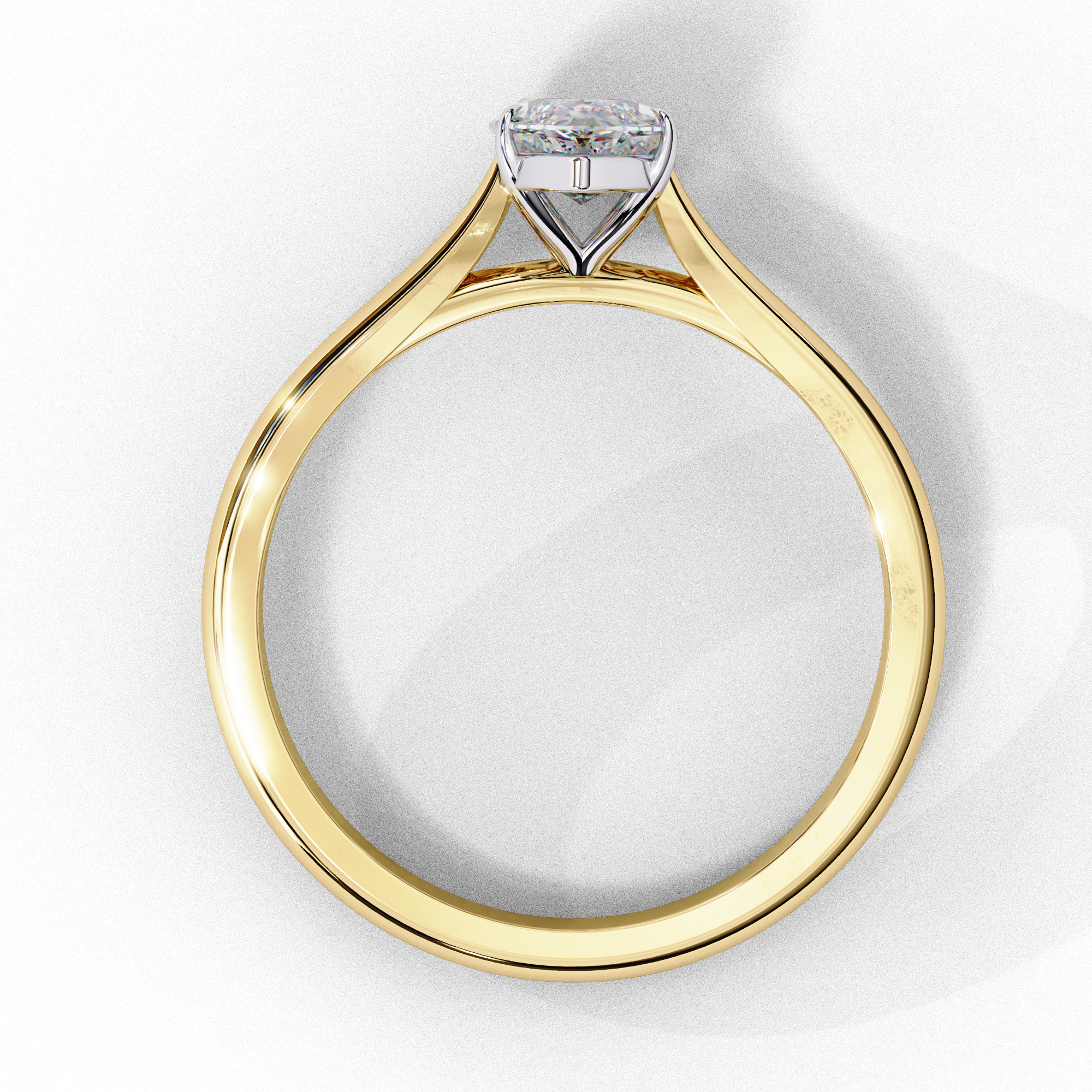 Oval-Cut Diamond Solitaire Ring in 10k–18k Gold