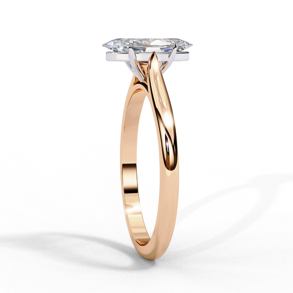 Oval-Cut Diamond Solitaire Ring in 10k–18k Gold