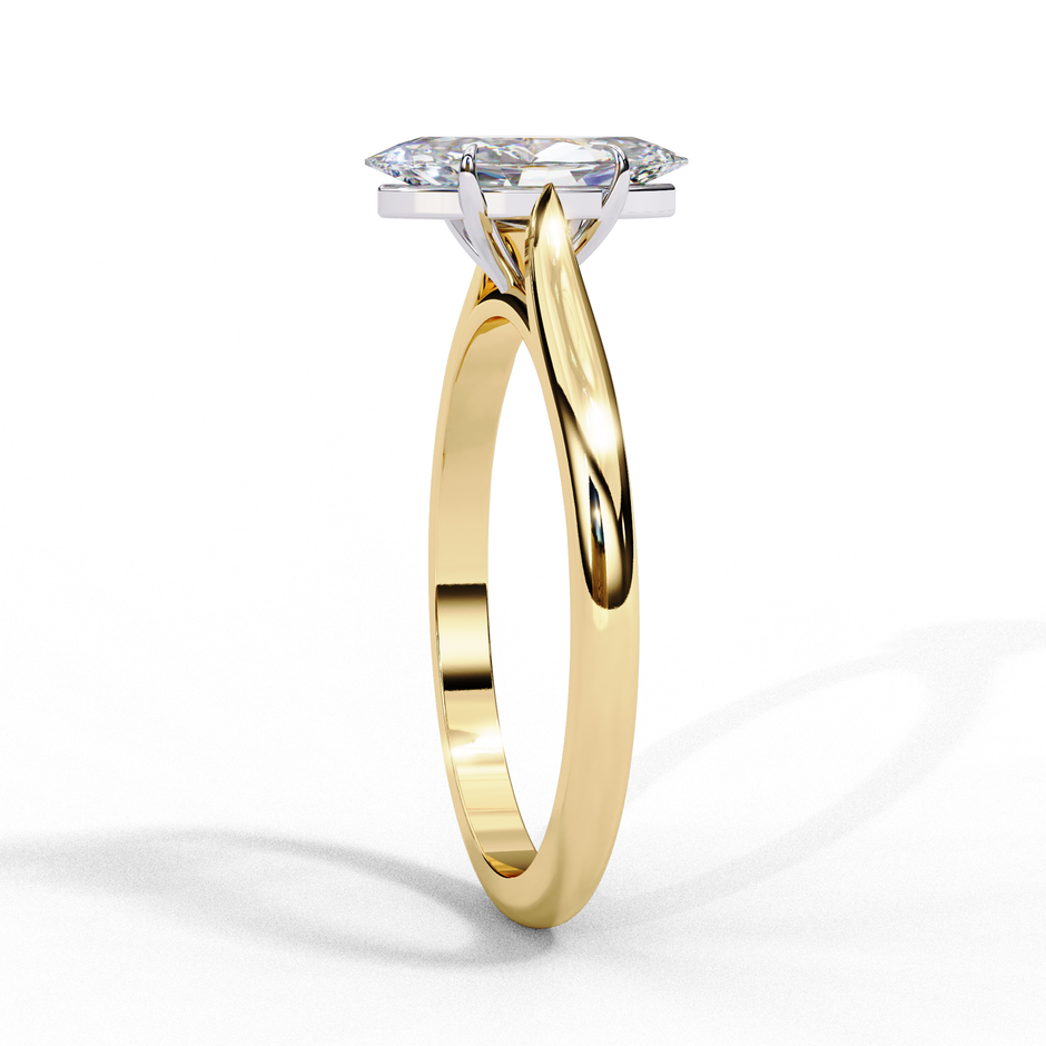 Oval-Cut Diamond Solitaire Ring in 10k–18k Gold